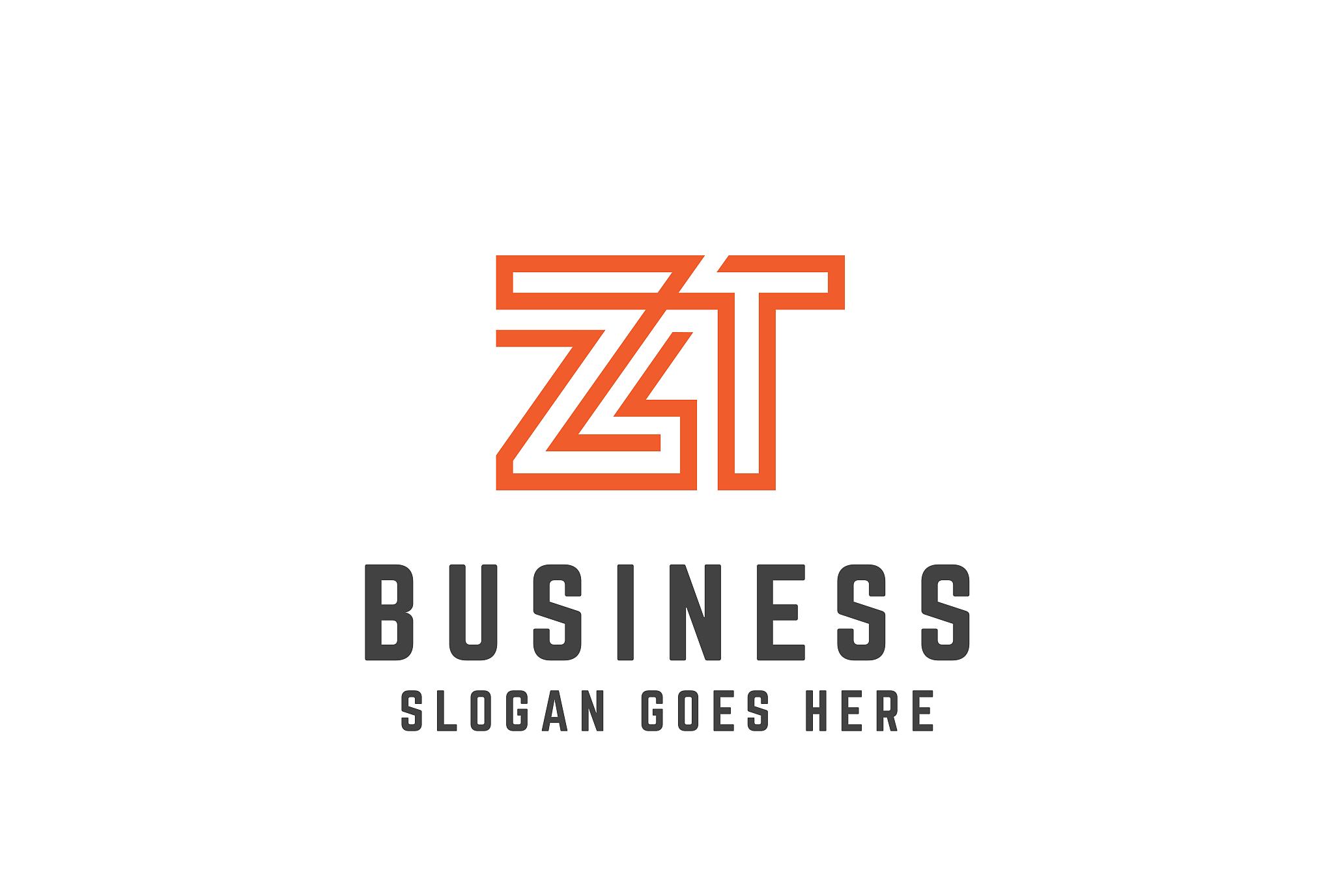 orange initial letter zt logo vector template