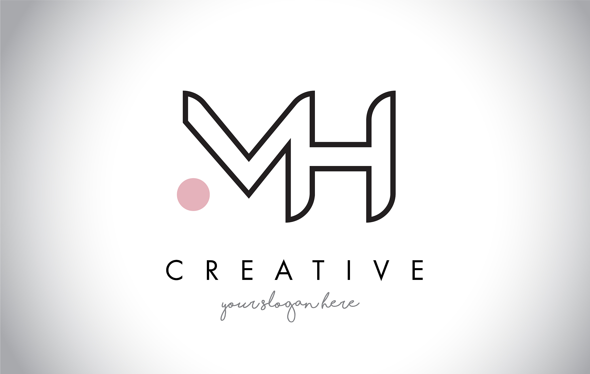 mh letter logo design with creative modern trendy