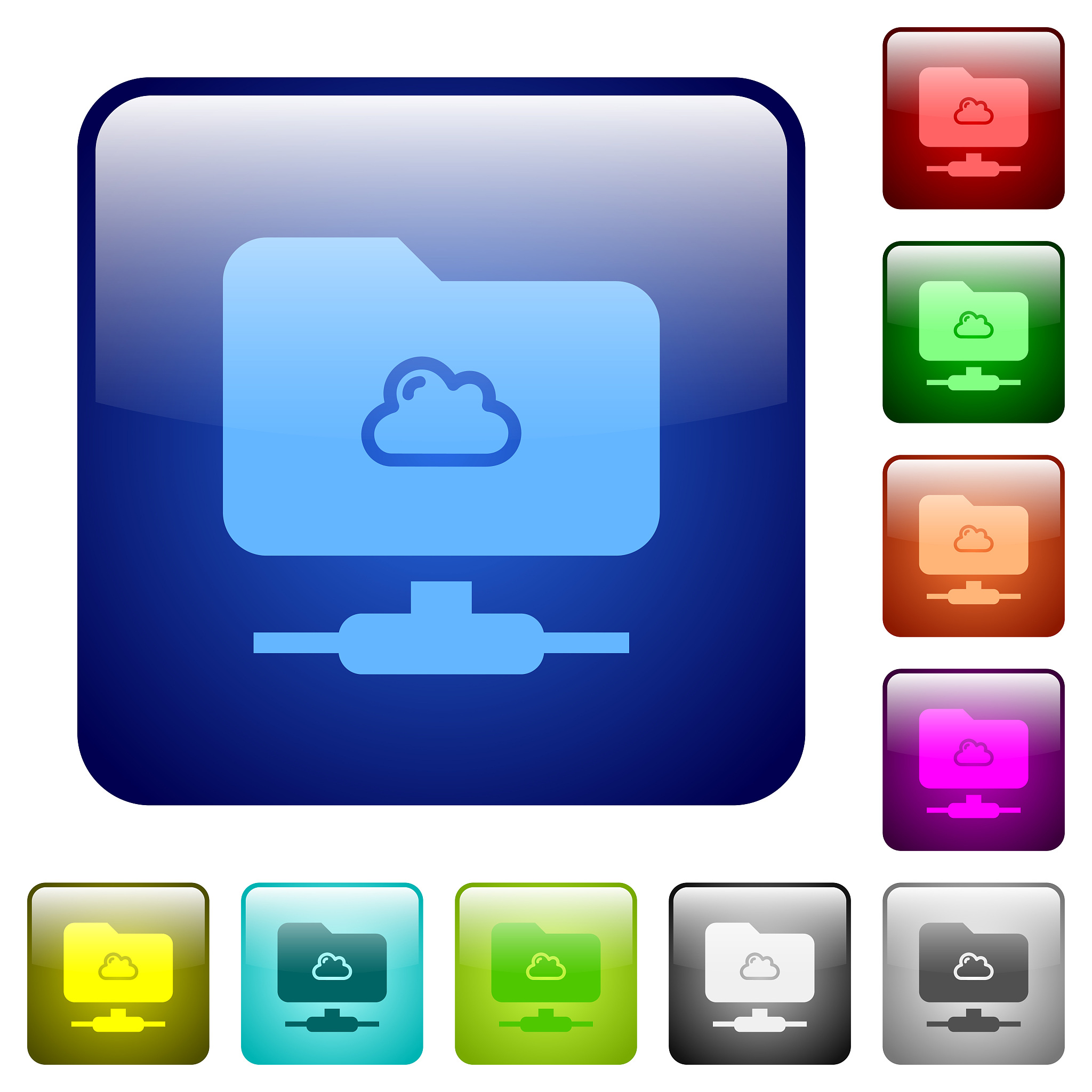 cloud ftp color square buttons