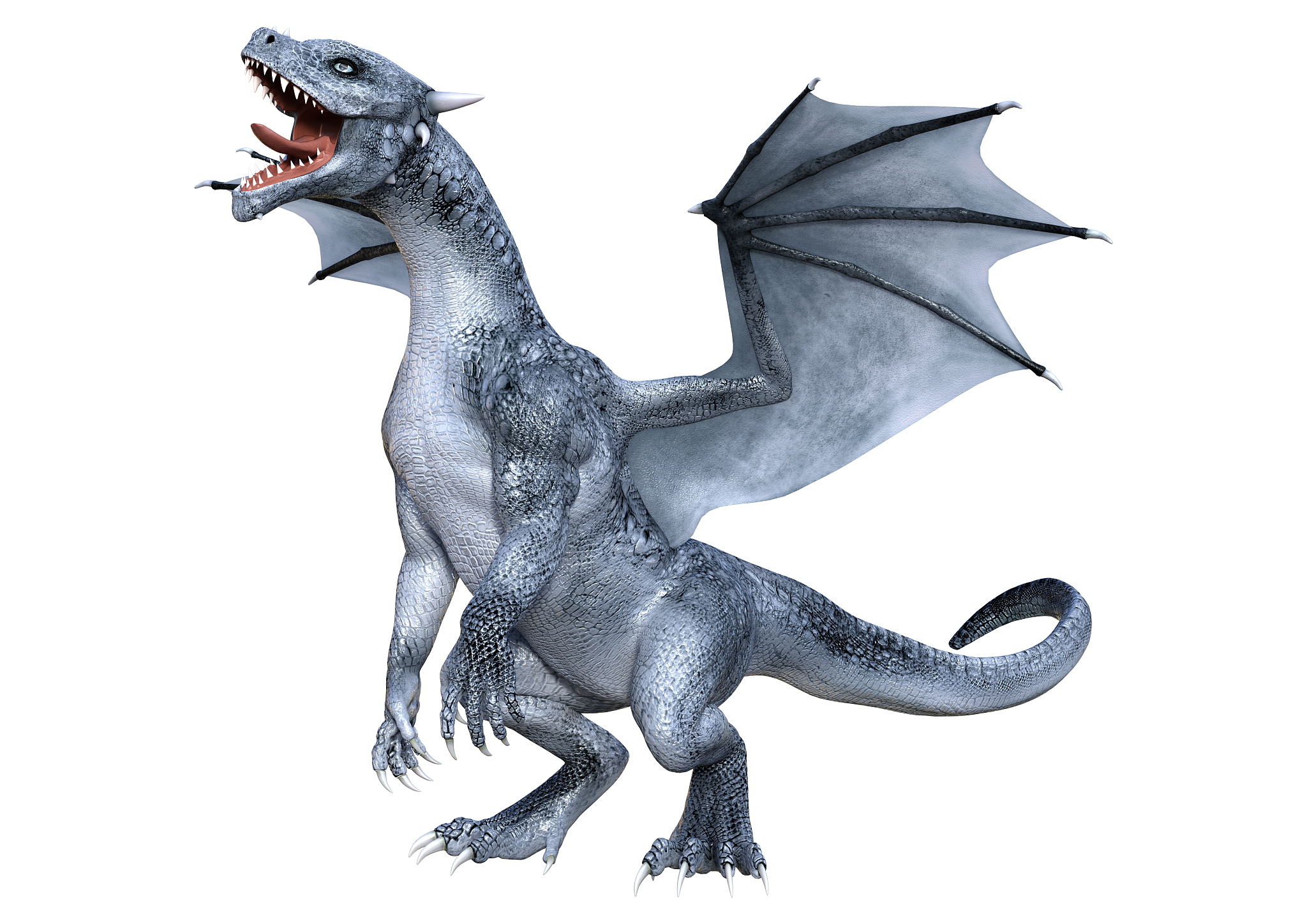 3d illustration fantasy dragon on white