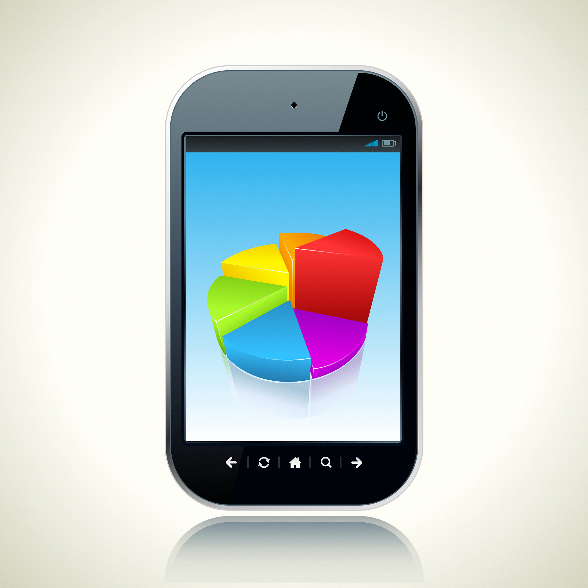smartphone with bar graph