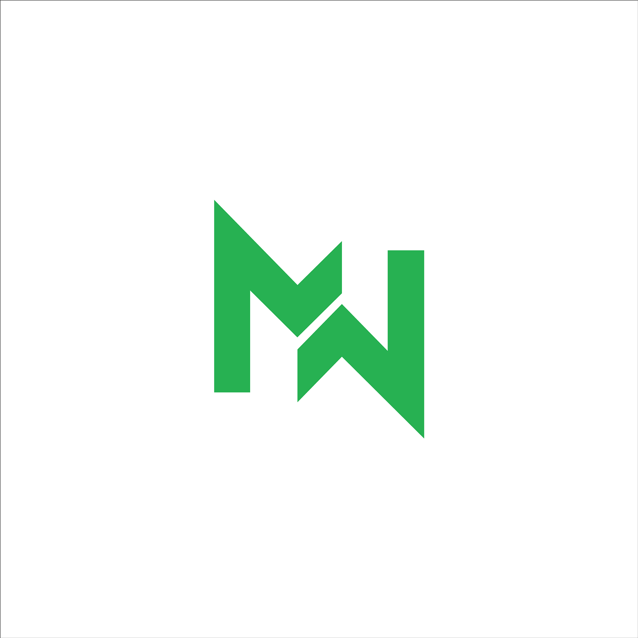 initial letter mw or wm logo design template