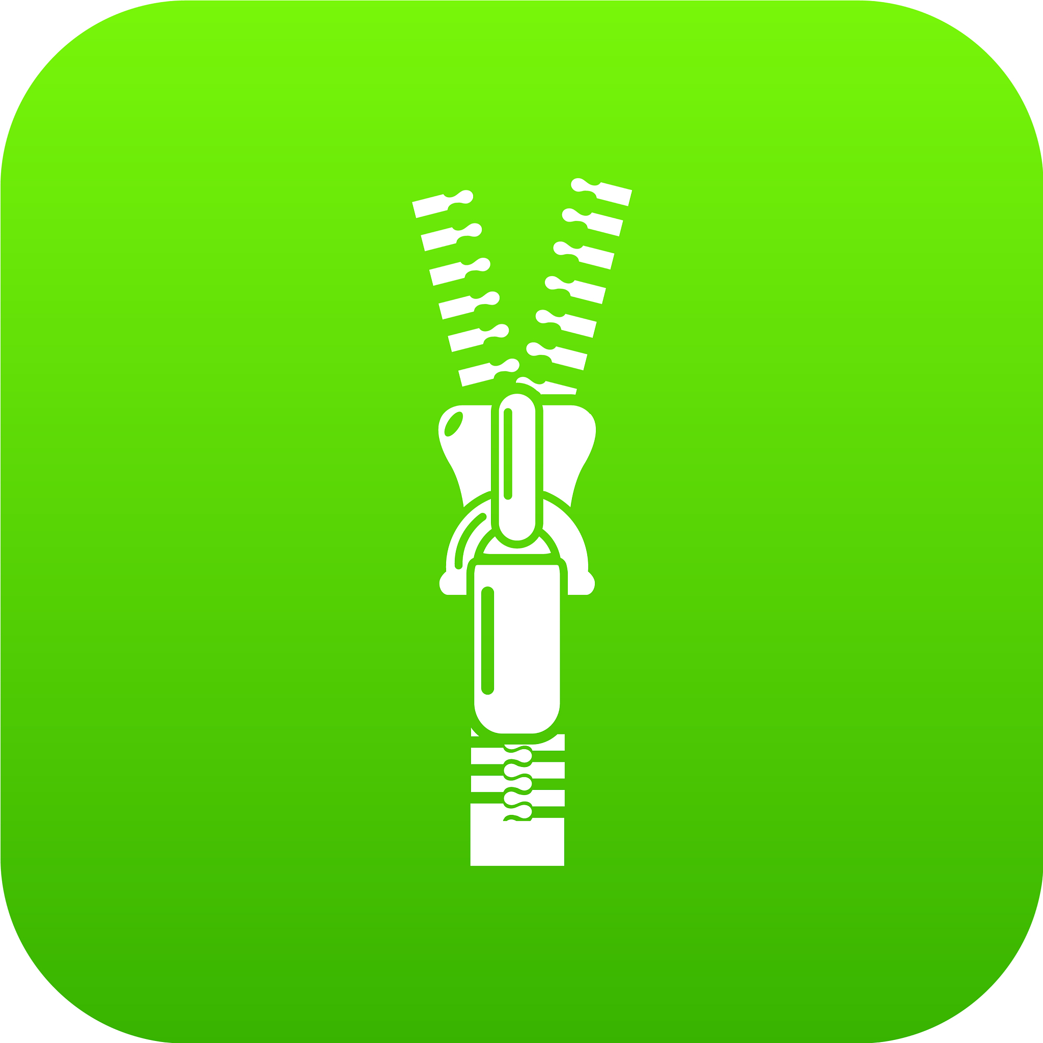 half opened zip icon simple style