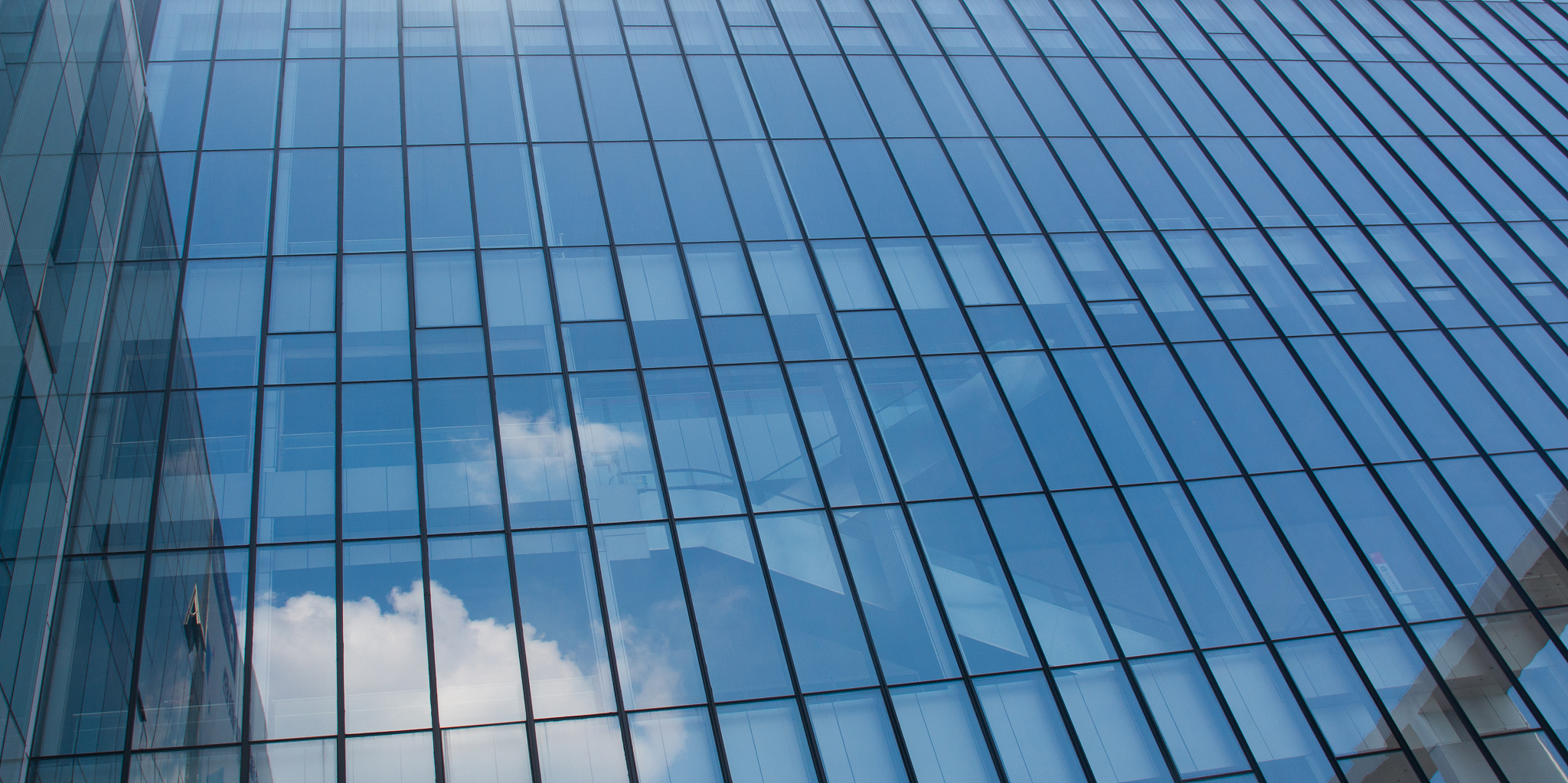 reflection image by building glass