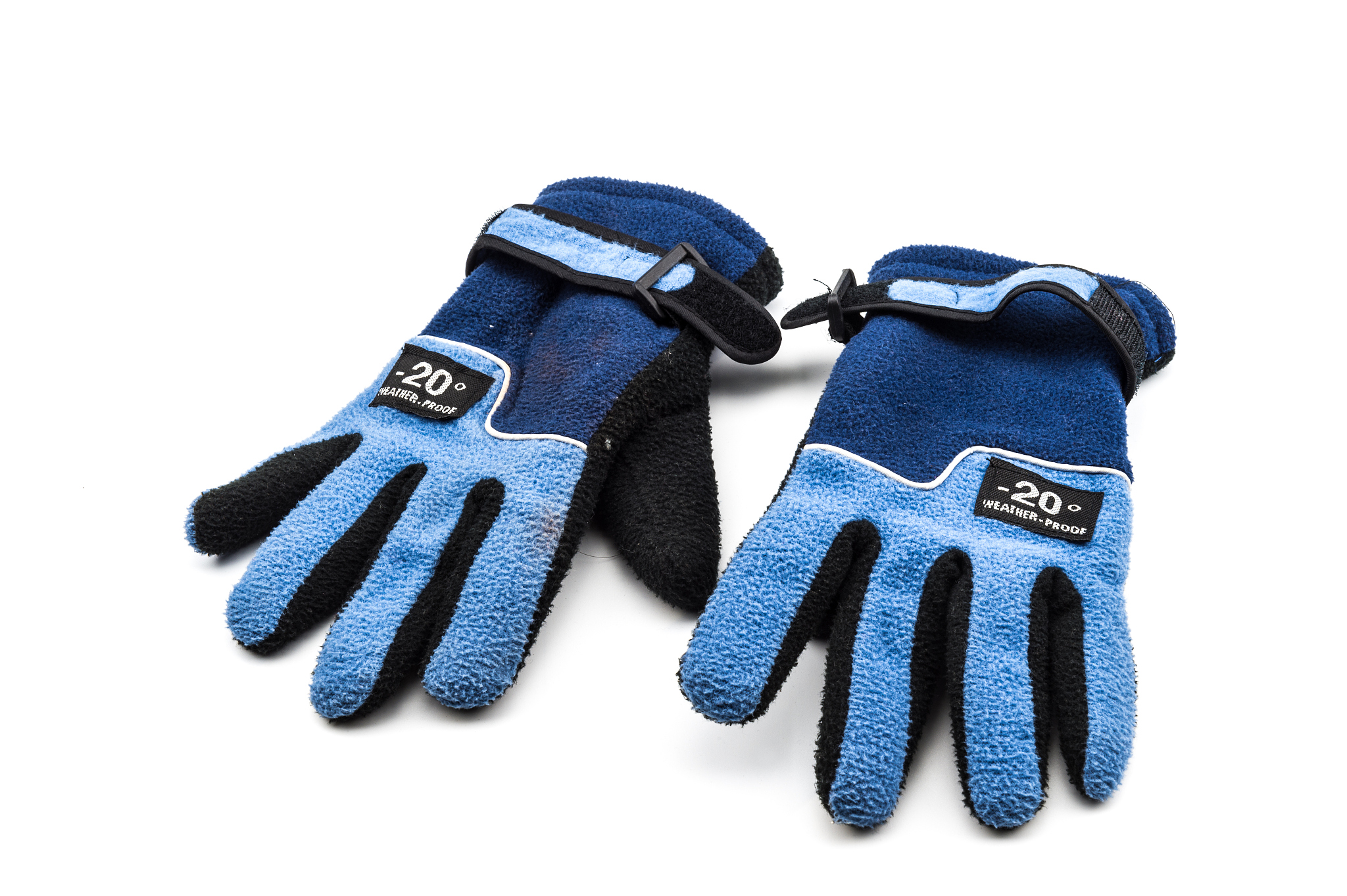 blue winter gloves on a white background