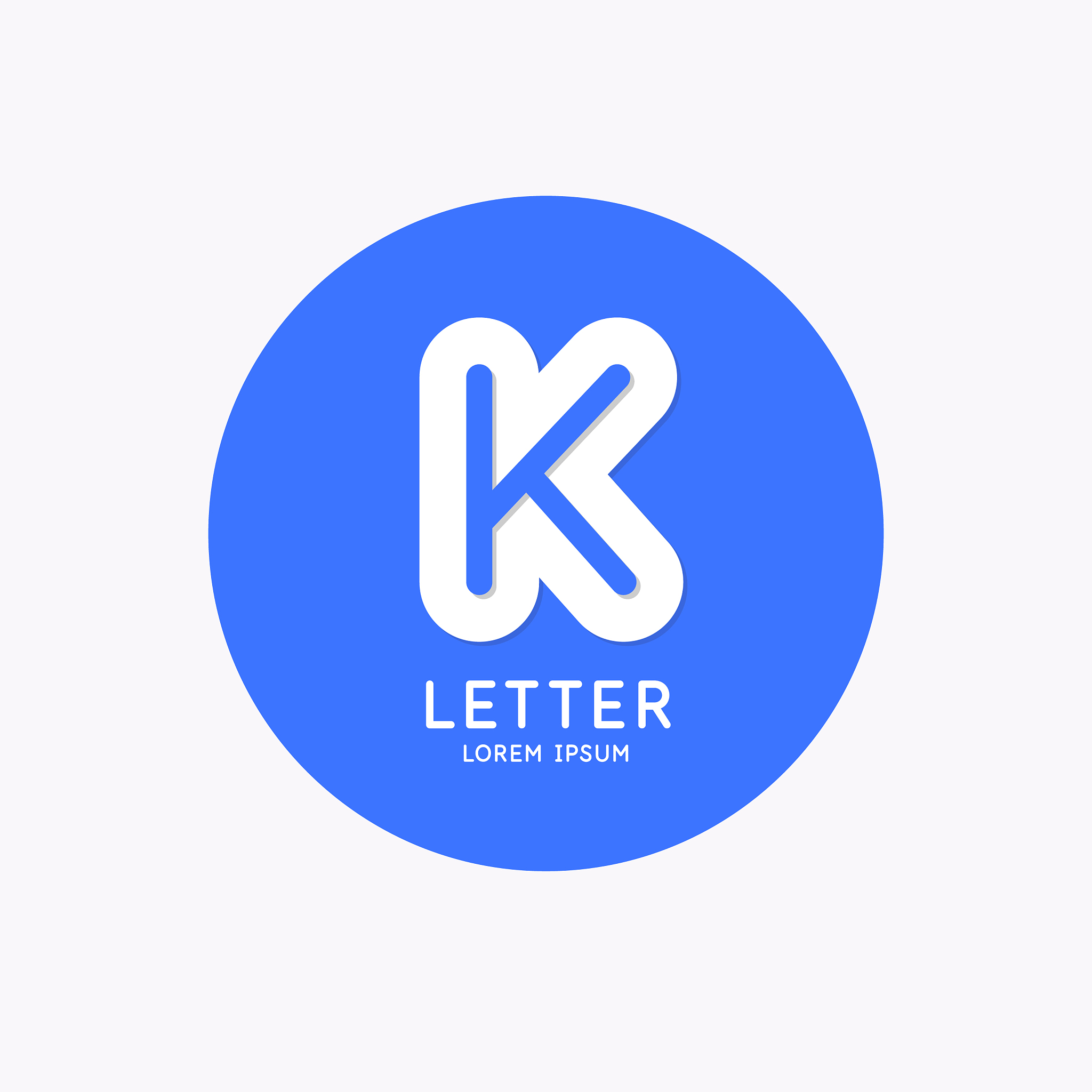 modern linear logo and sign letter k
