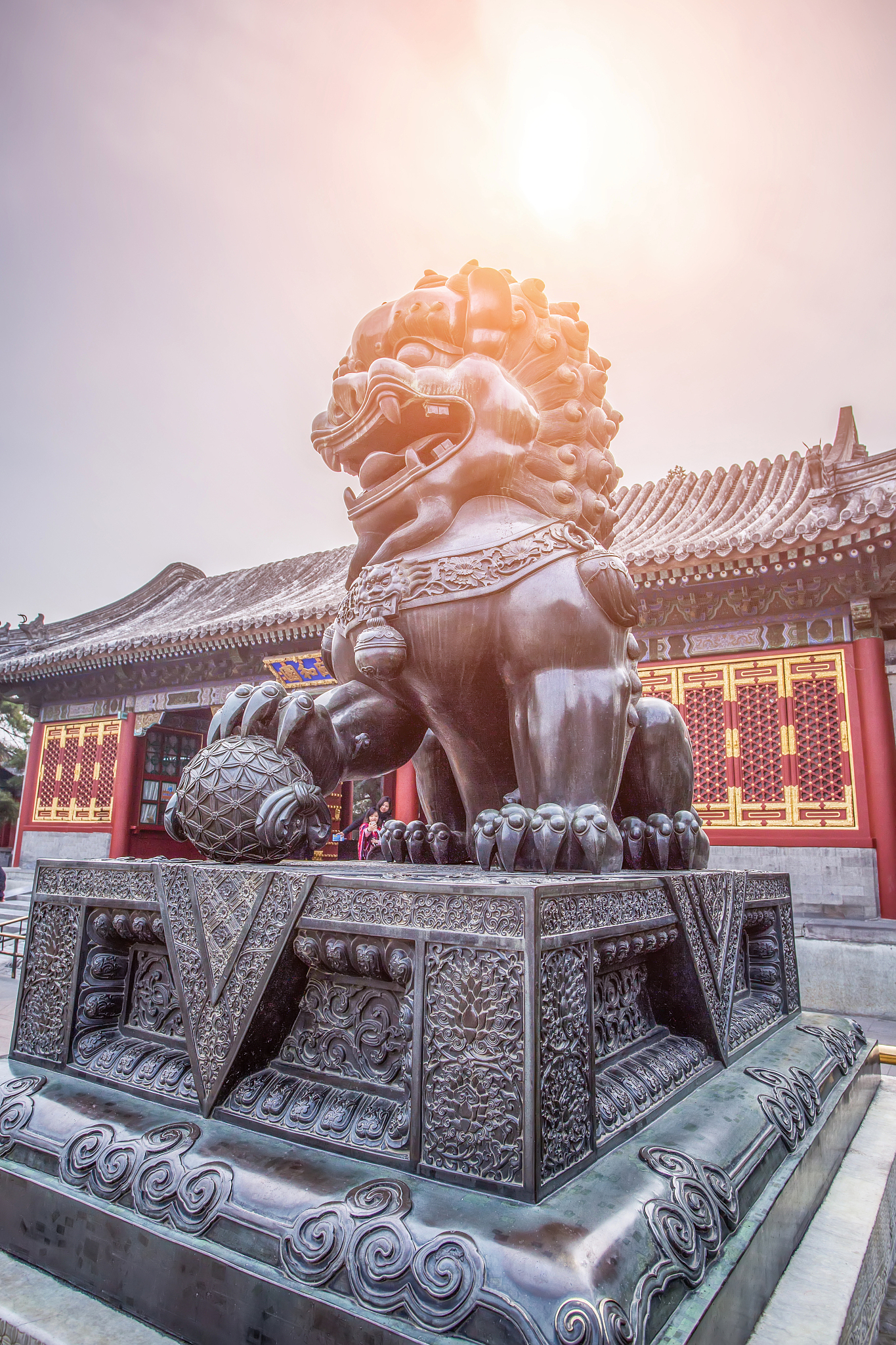 景山公园卡通形象：石狮子，古老皇家园林的象征