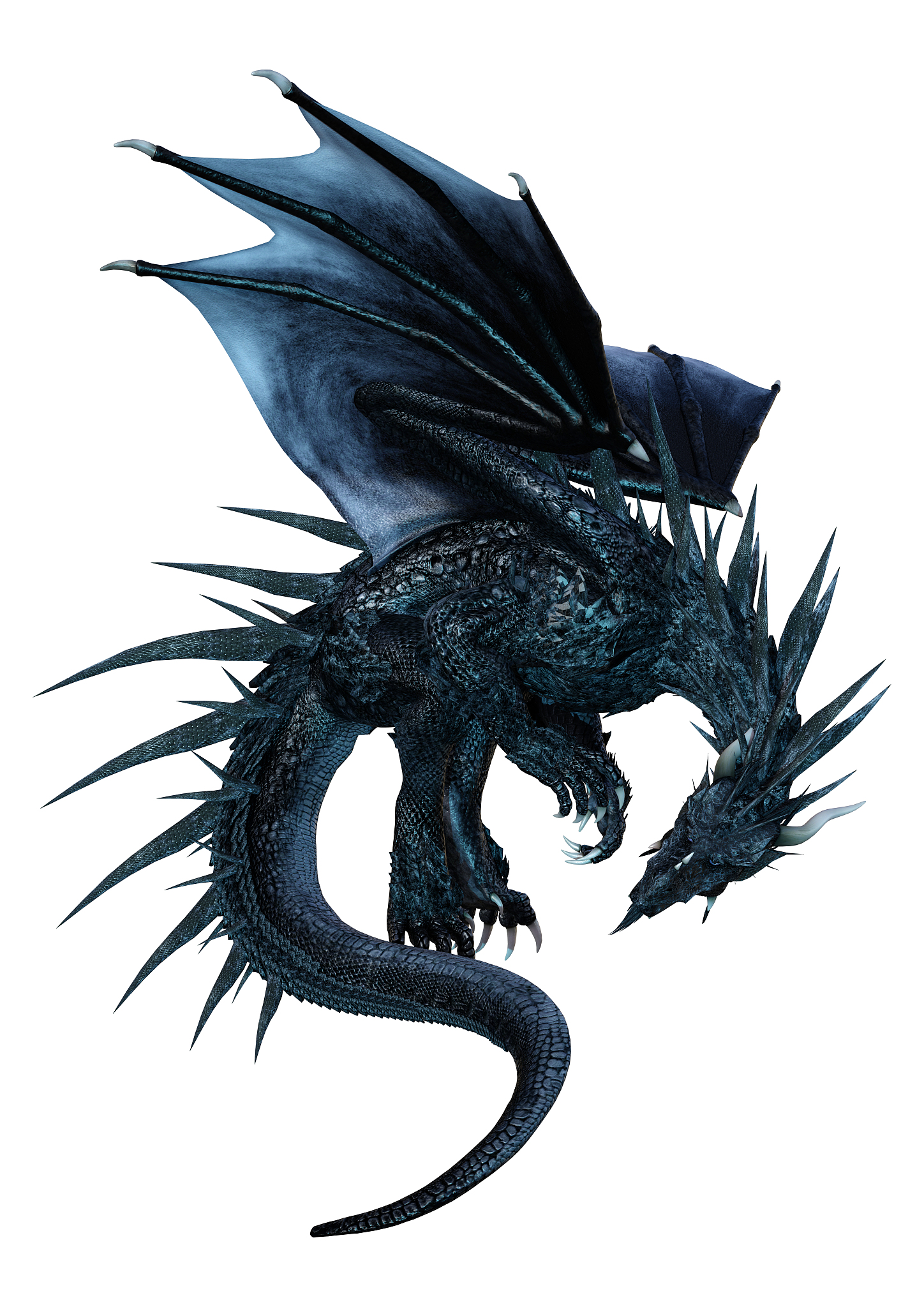 3d illustration fantasy dragon on white