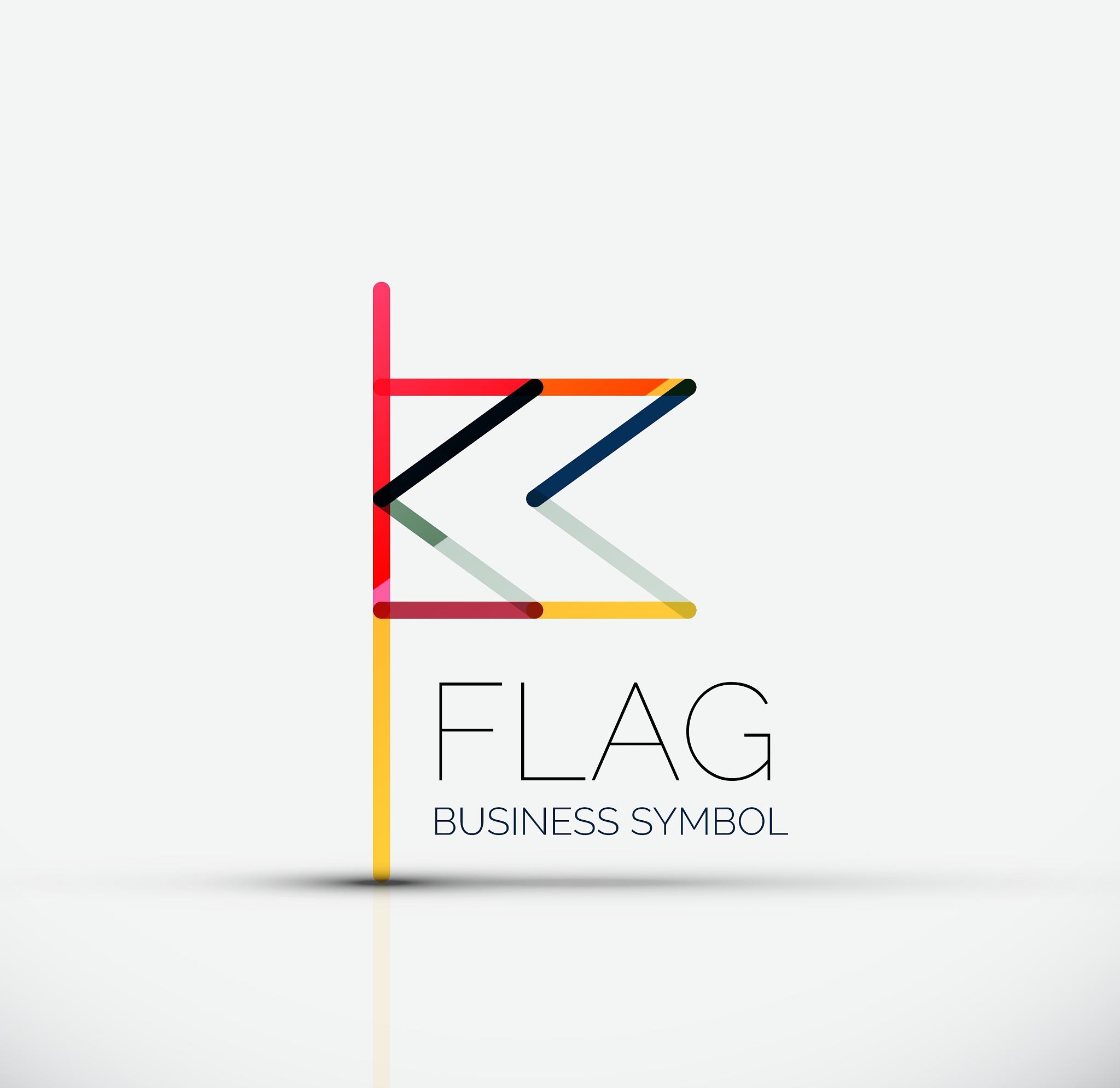 logo flag abstract linear geometric business icon