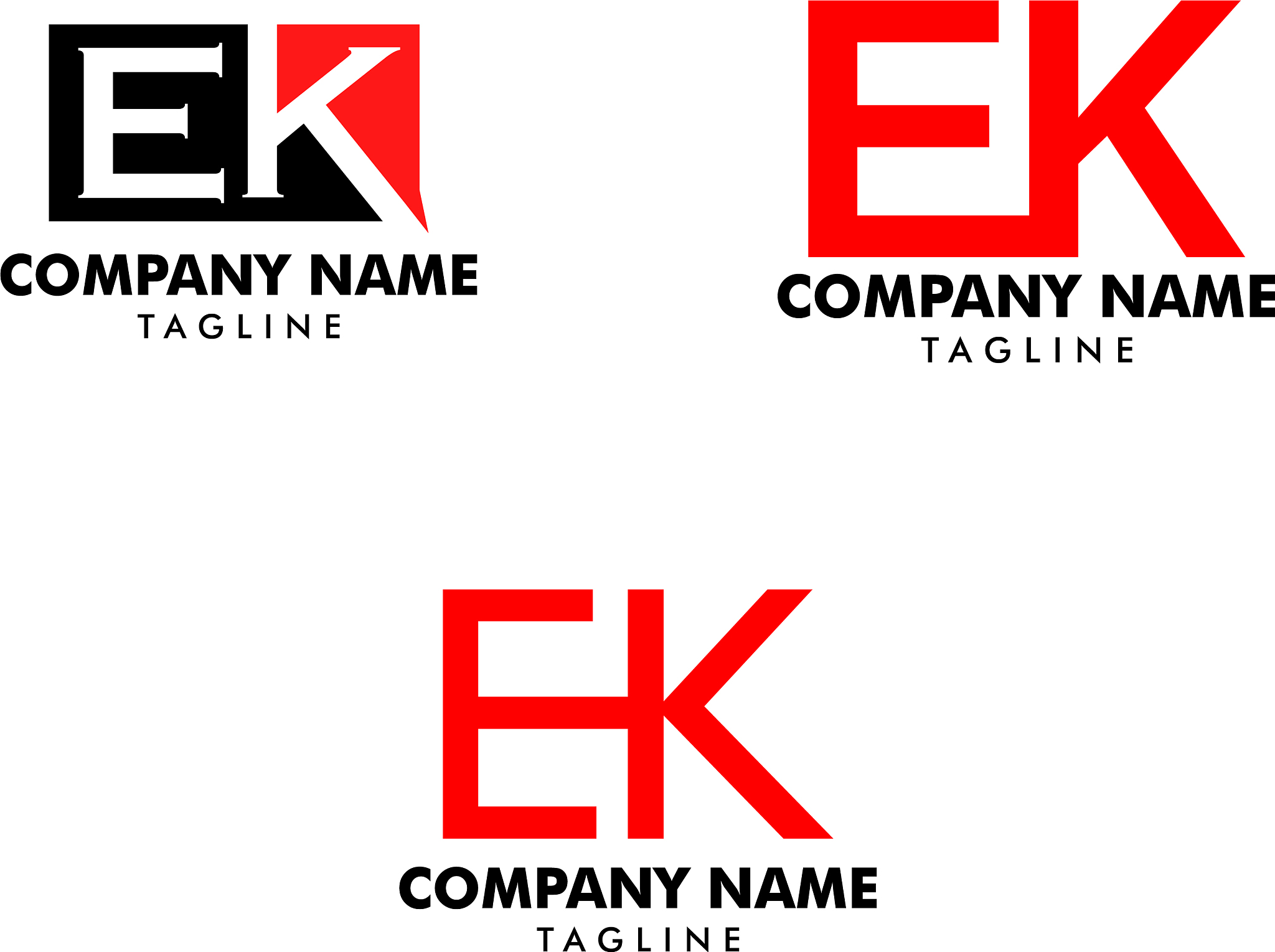 set initial letter ek logo template design