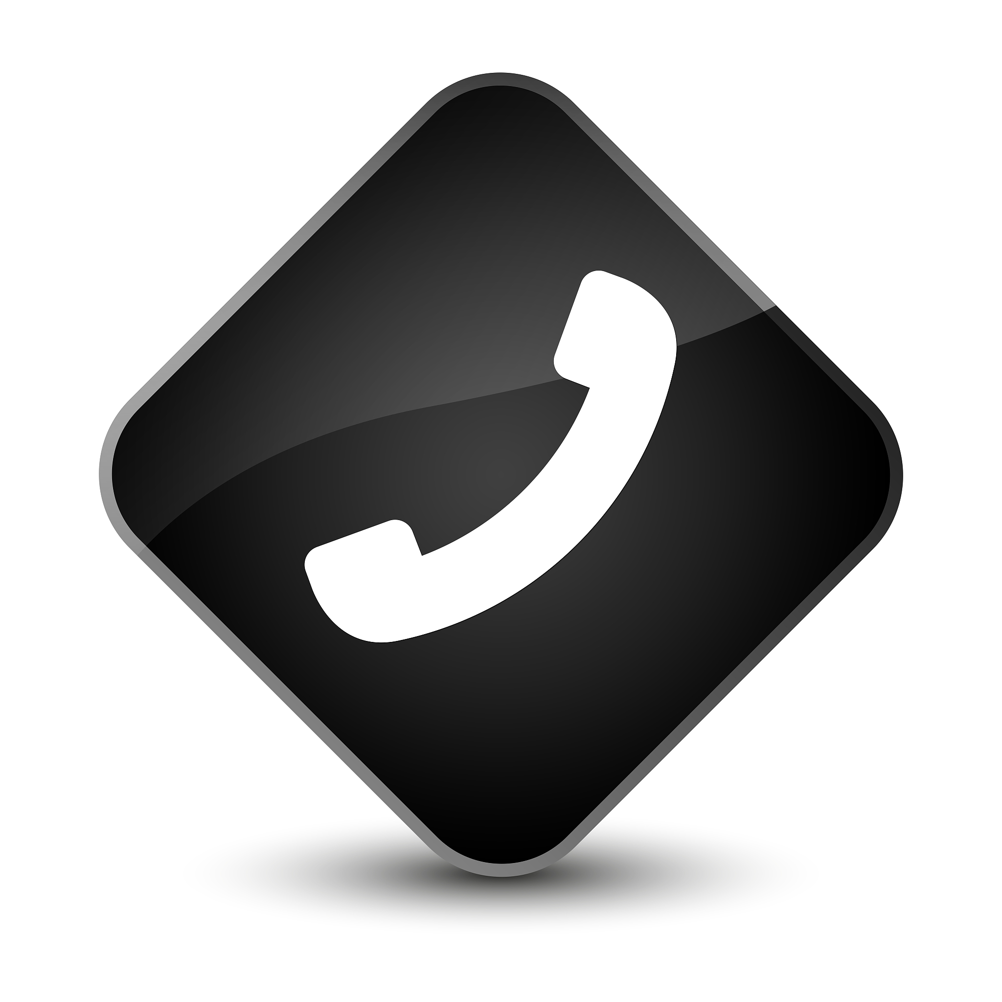 phone icon elegant black diamond button