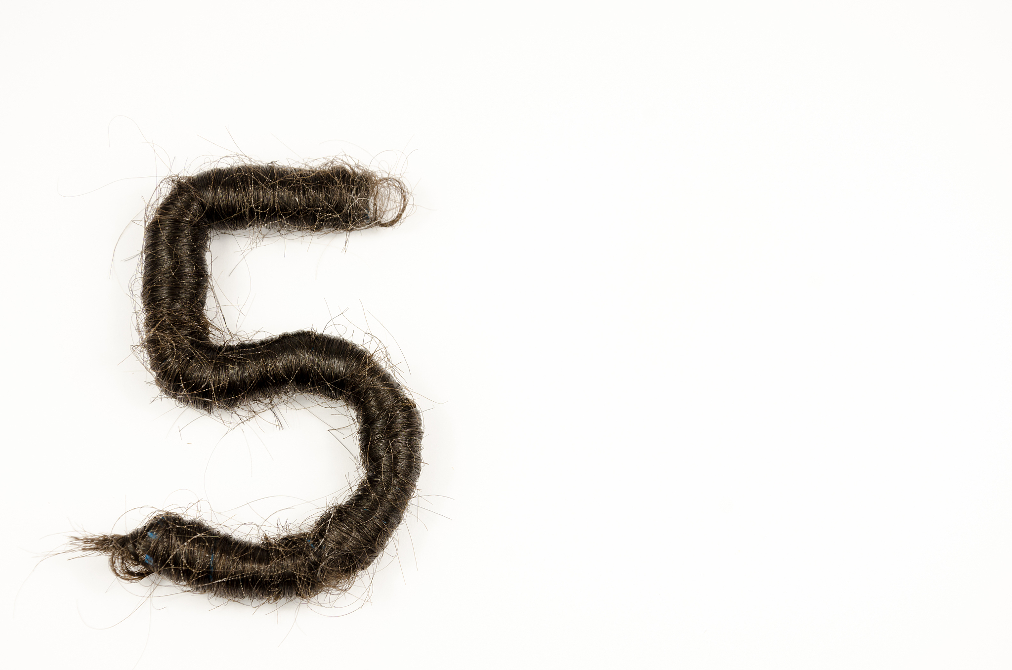numbers made of hair