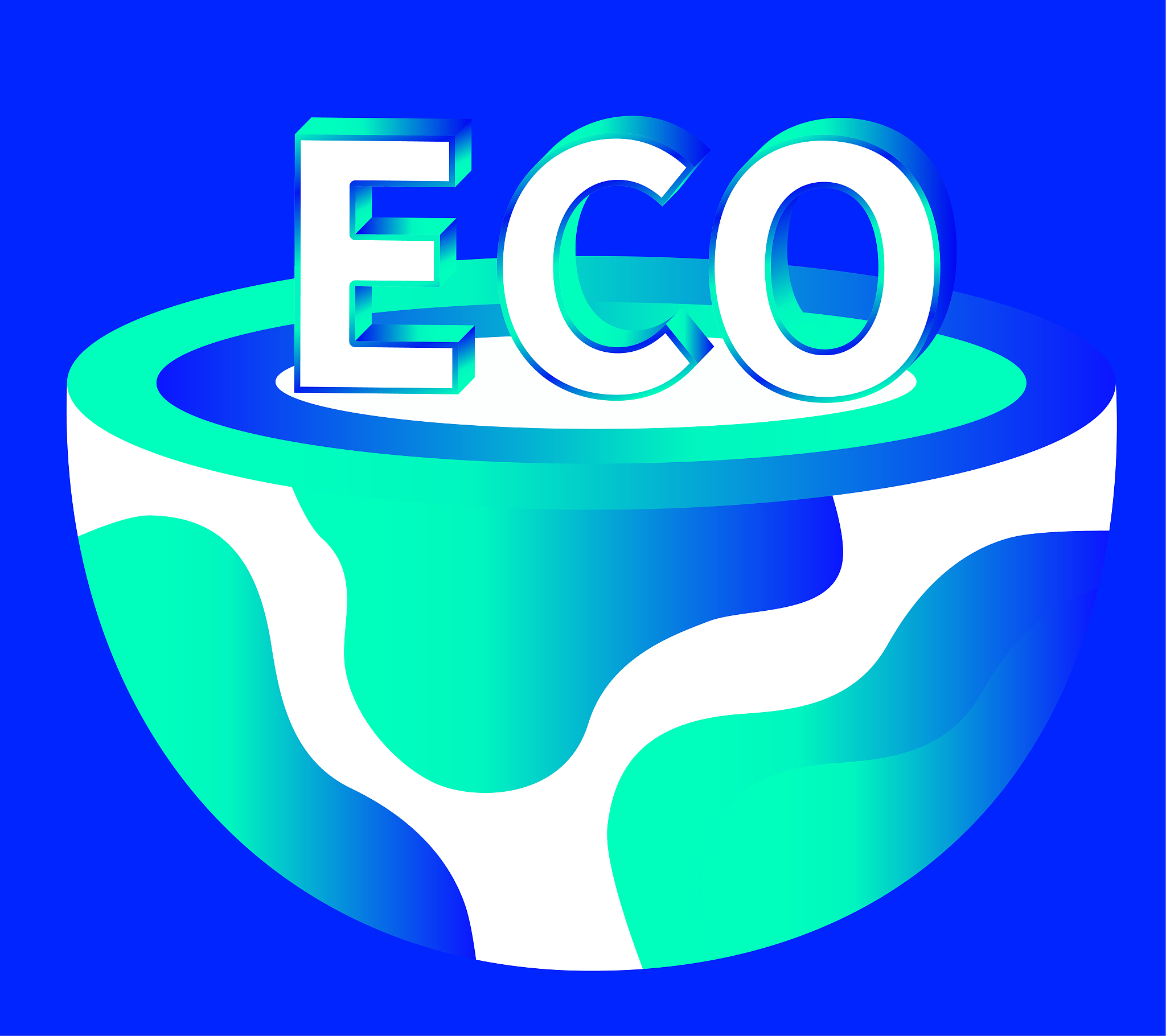 科技环保eco绿色地球矢量插画素材