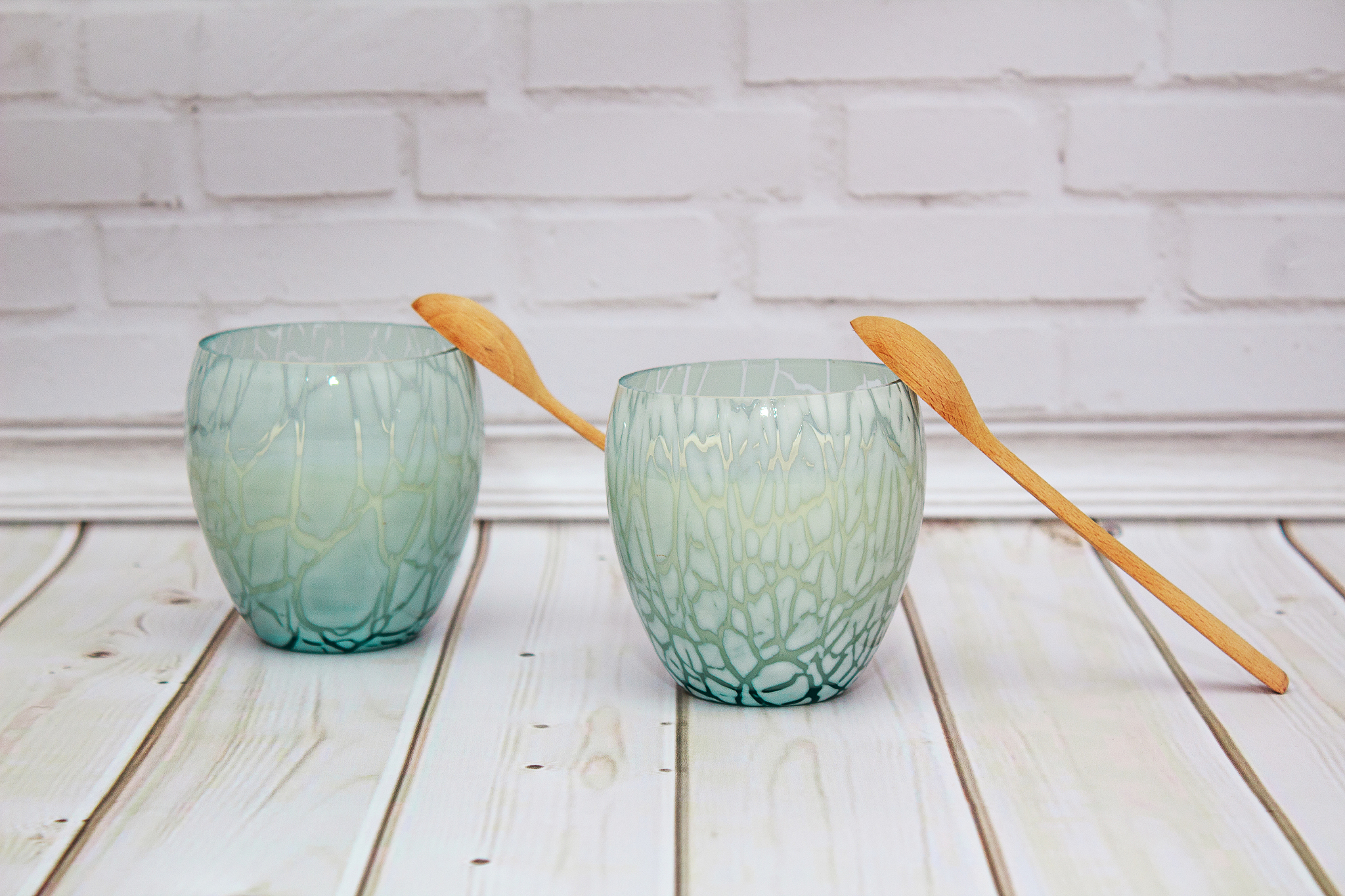 kefir, milk, yogurt in blue glasses