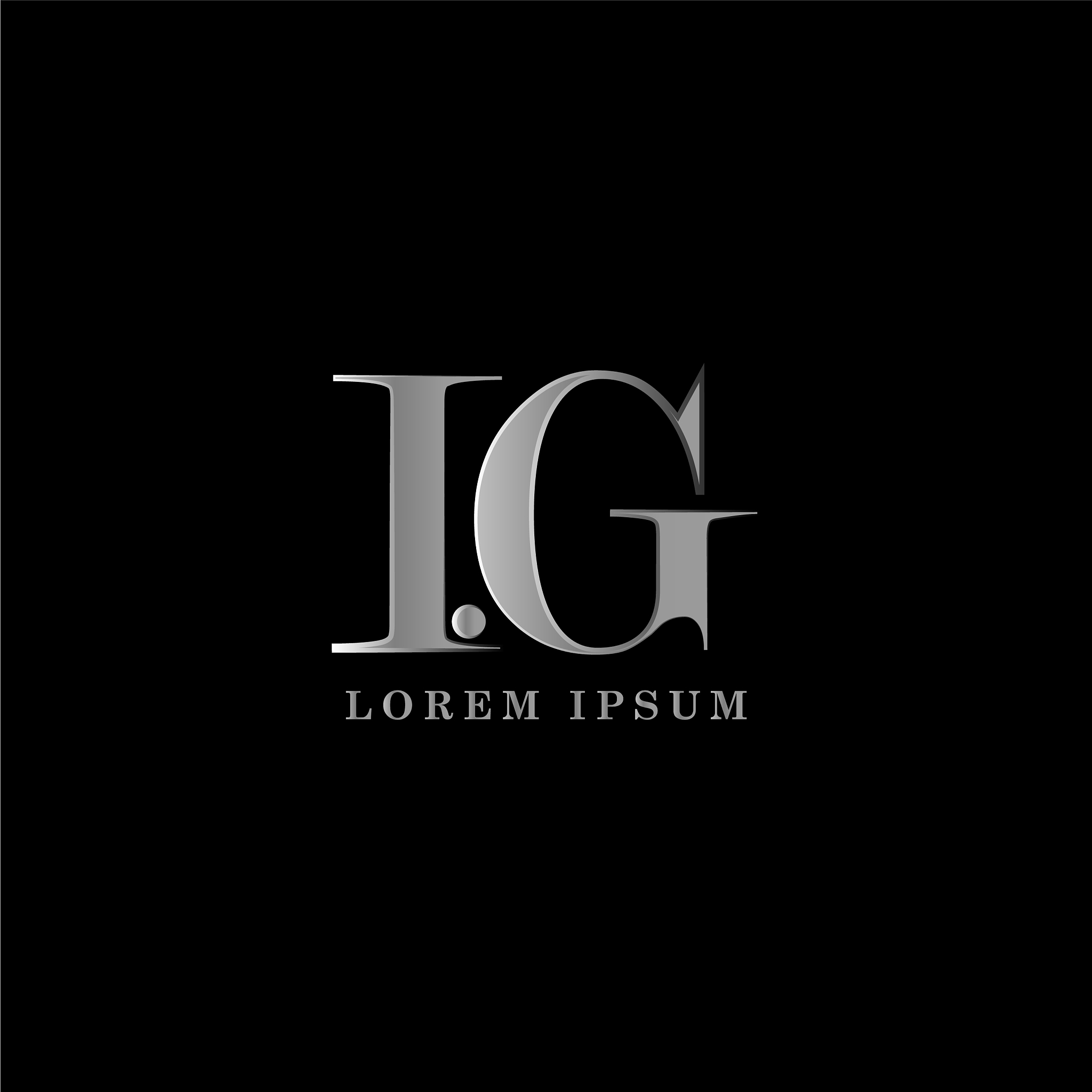 i g kg letter logo template graphic design