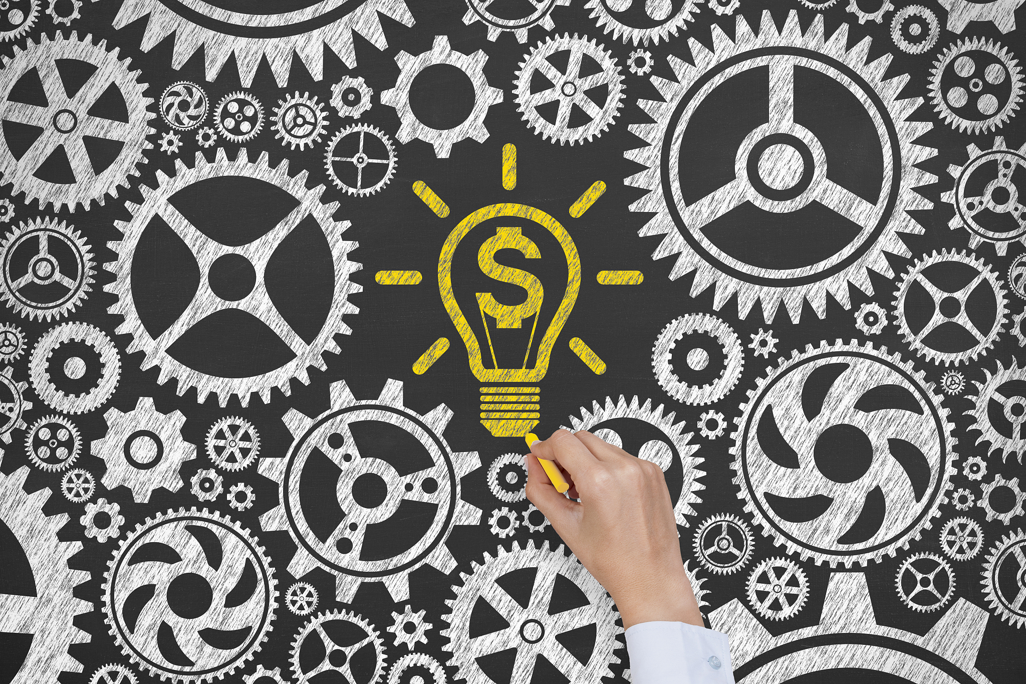 solution concept finance idea on chalkboard