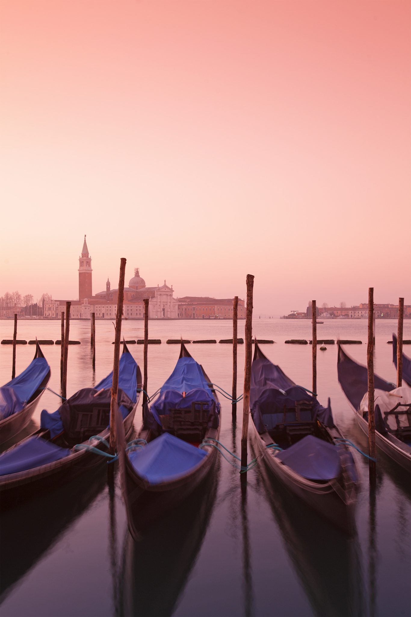 gondolas and saint george major in venice