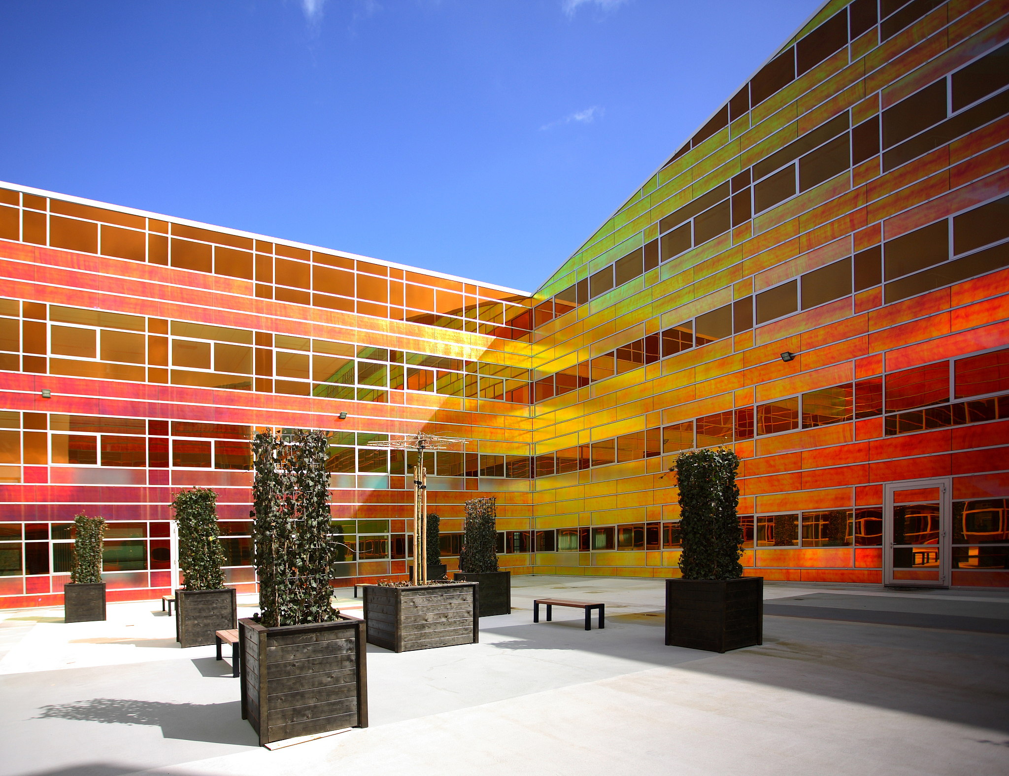 colorful futuristic office building