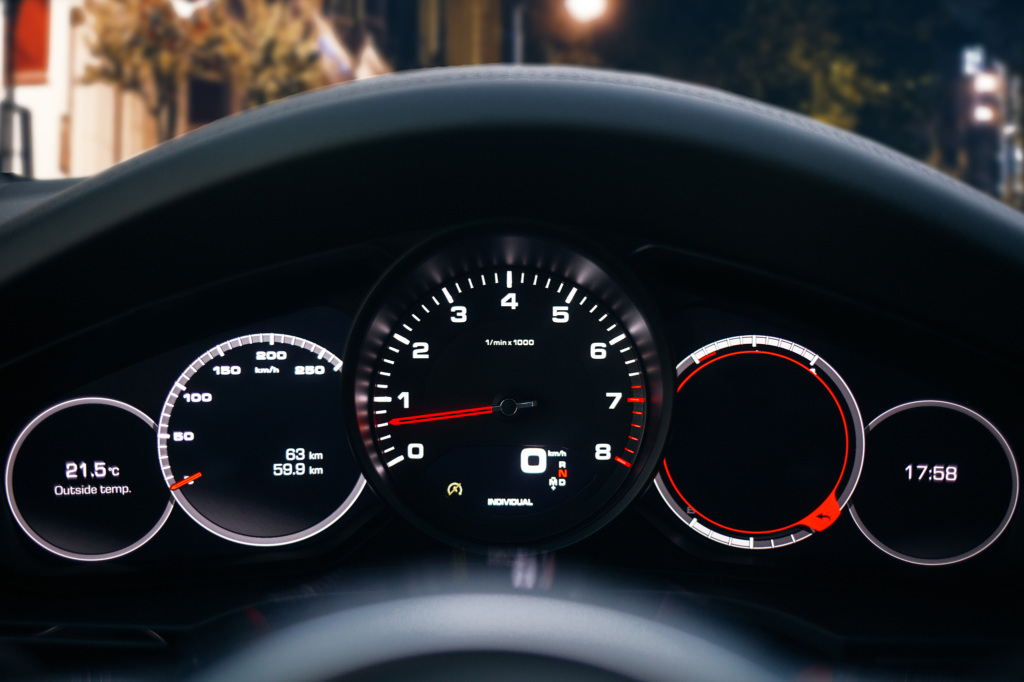 sport car digital dashboard with backlight