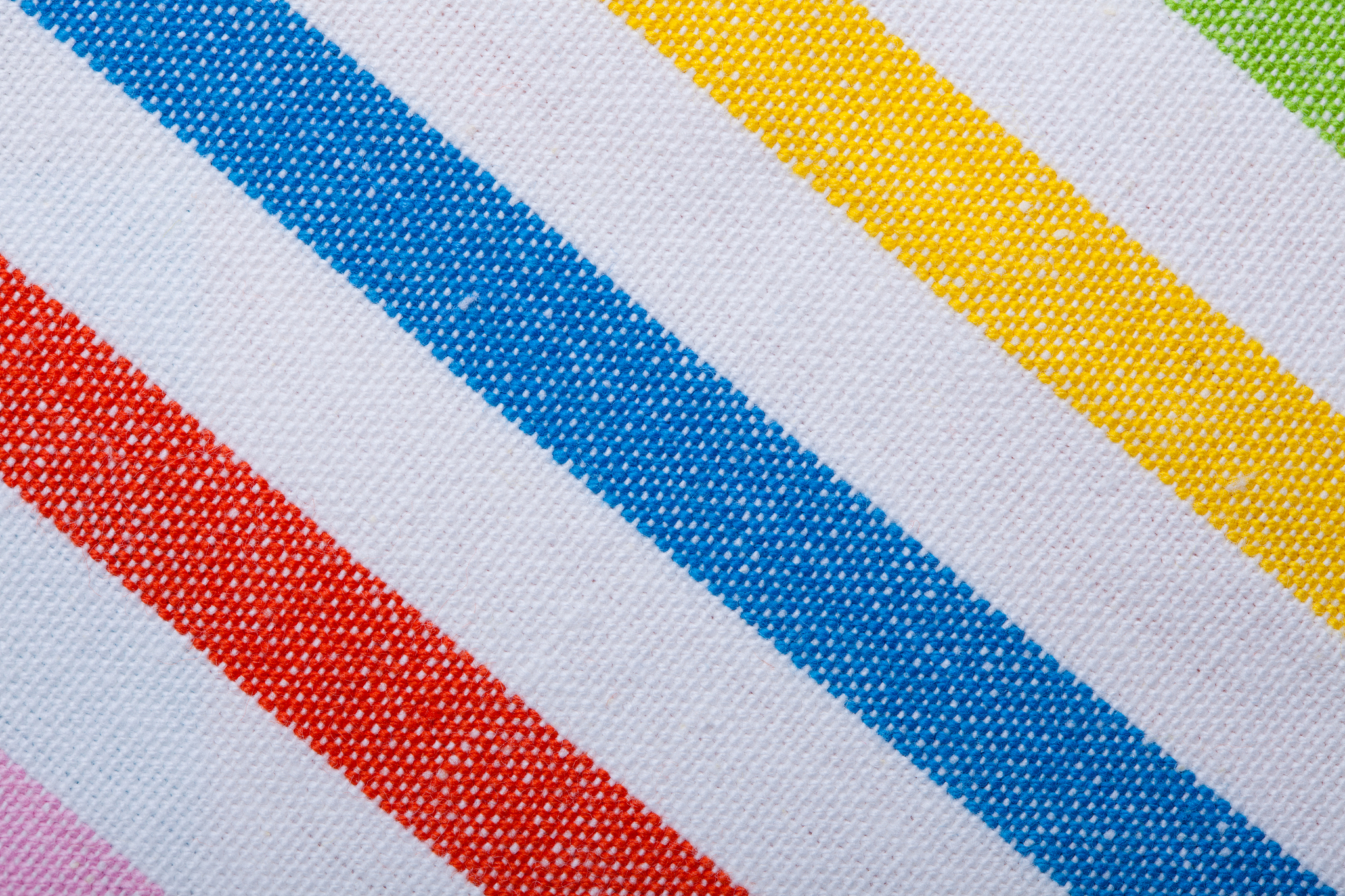 closeup of colorful striped textile as background or texture