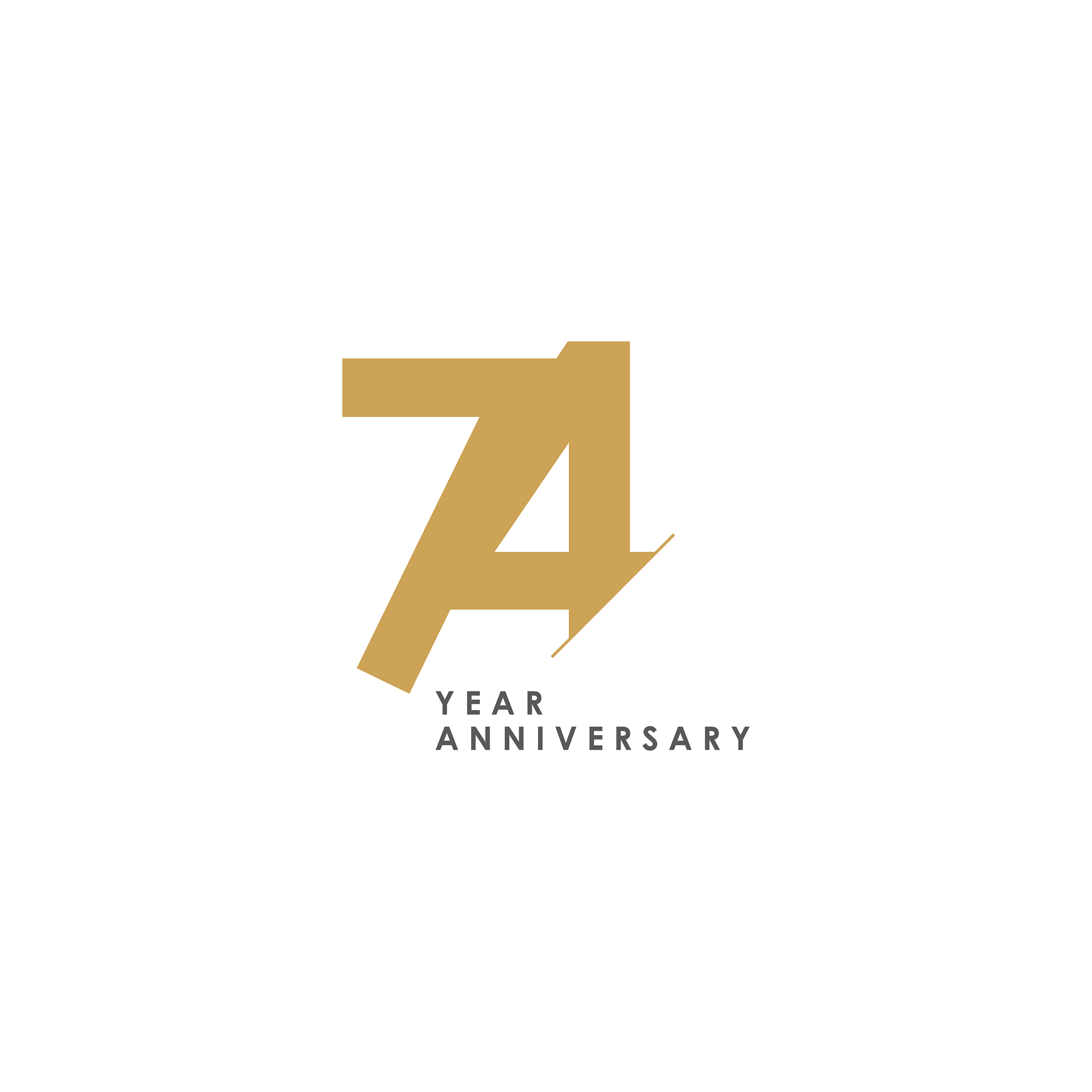 74 year anniversary template design