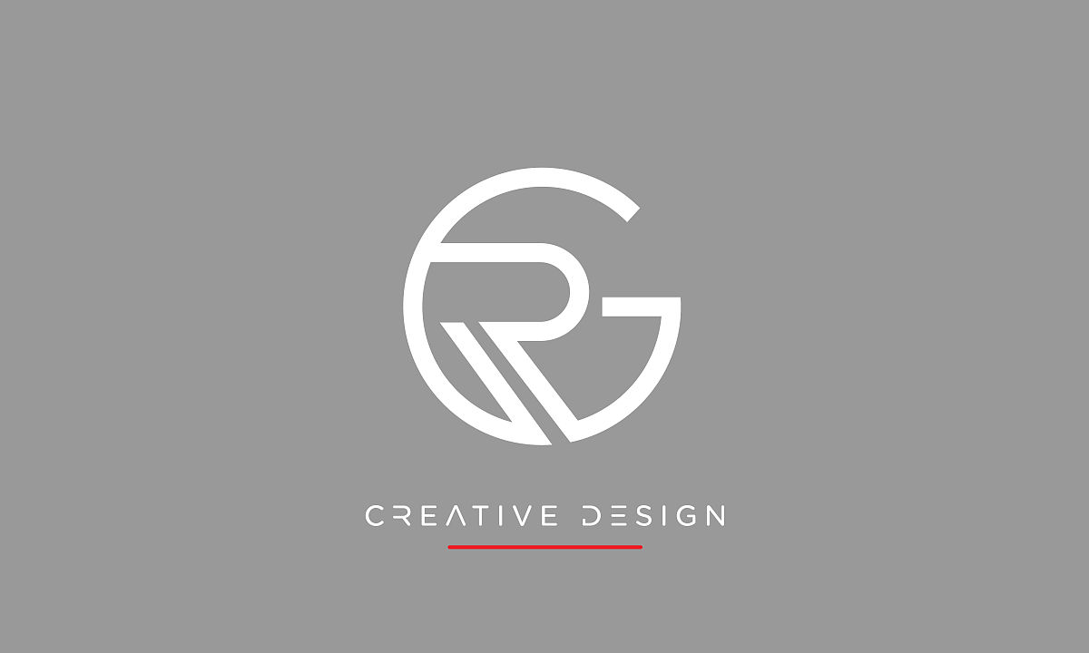 rg, gr字母字母抽象豪华标志图标交织