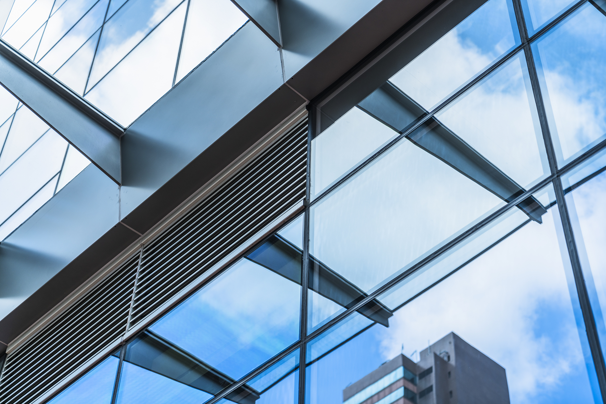 detail of modern glass steel architecture