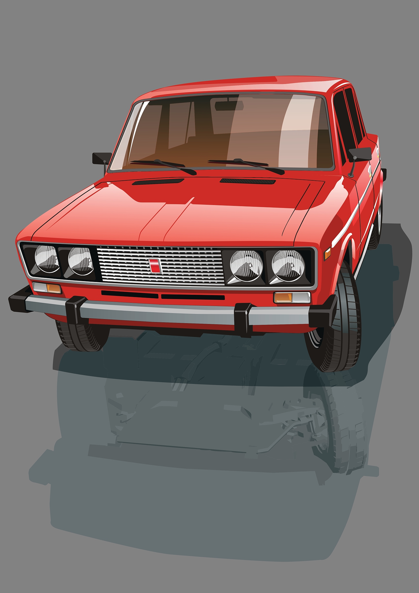 red shiny car