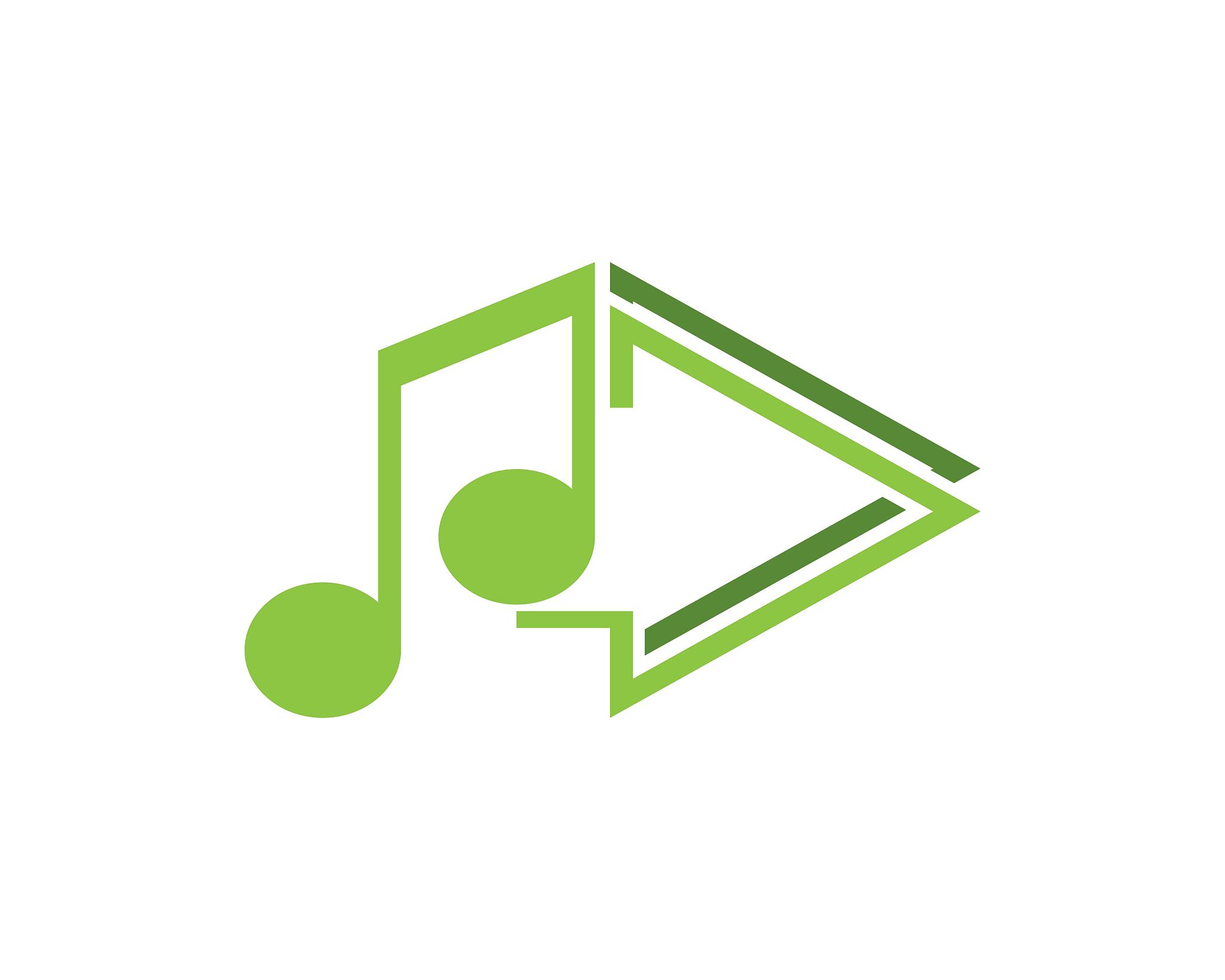 music note icon logo design template