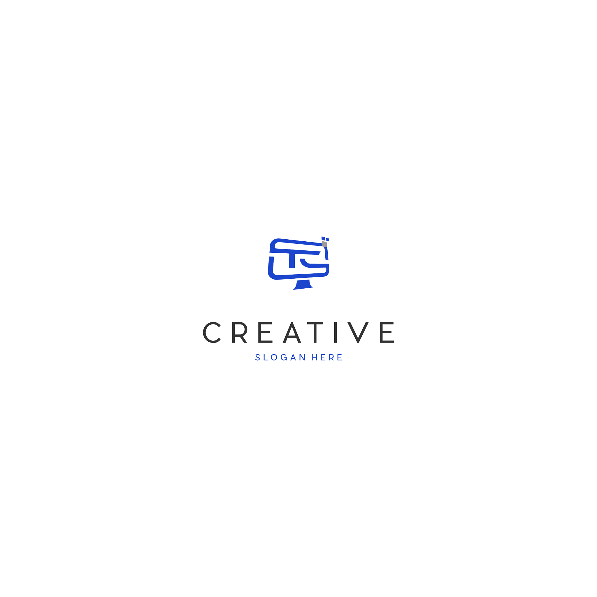 letter tc computer monitor creative logo design