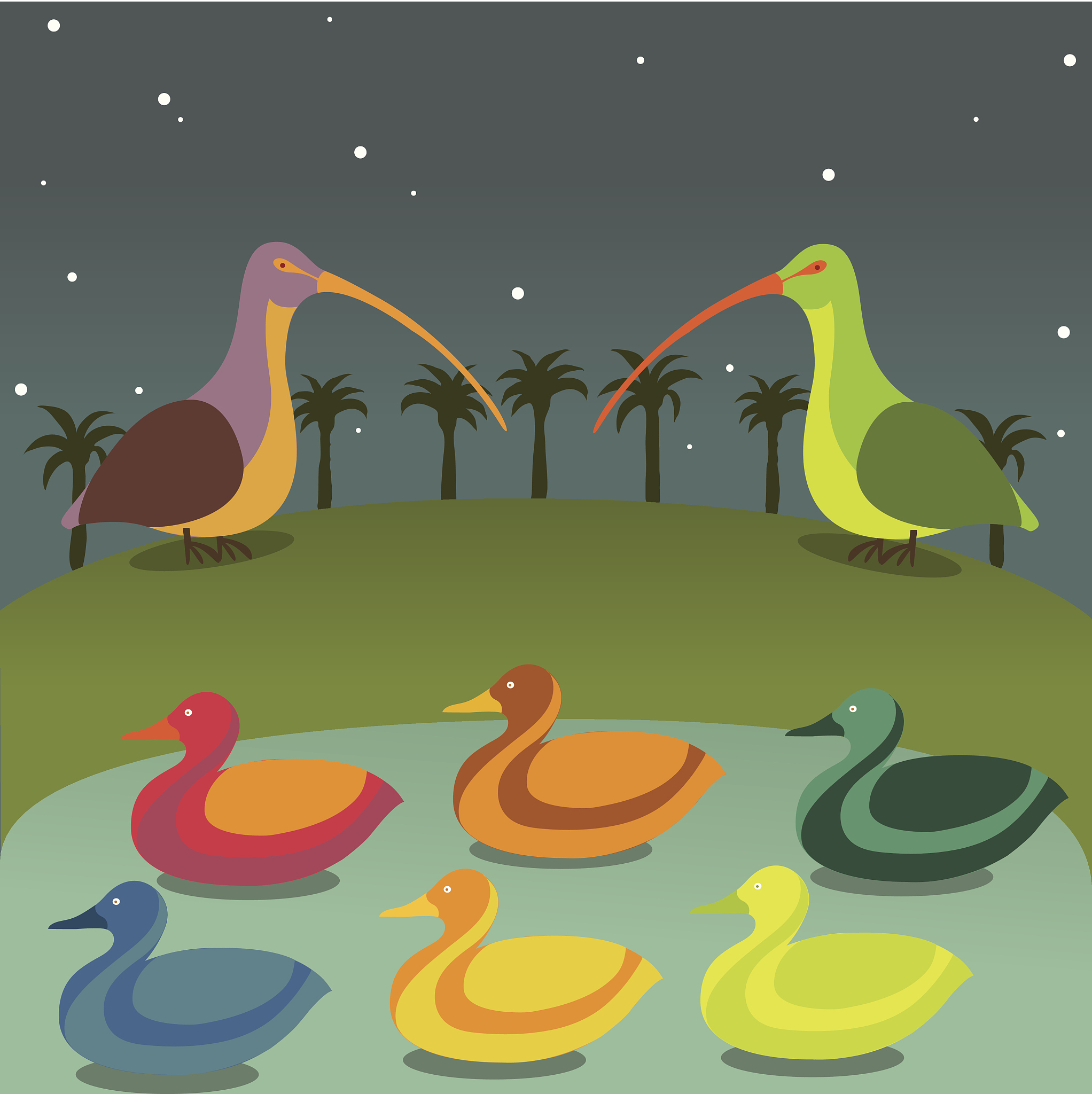 Serene Goose Song: White Feathers, Green Water, and a Peaceful Symphony