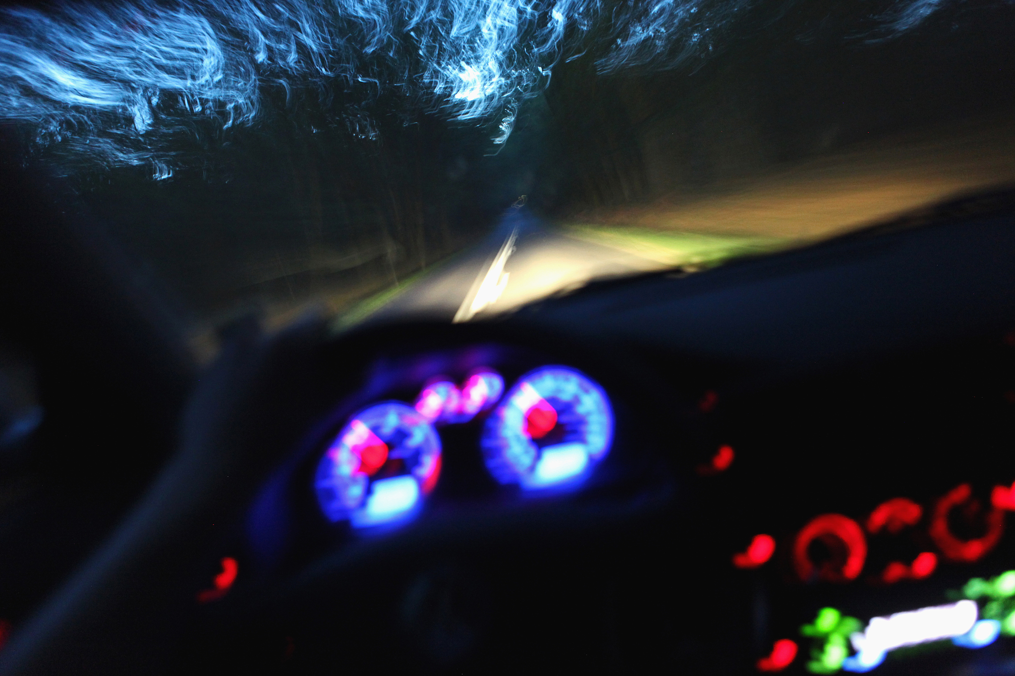 car driving at night