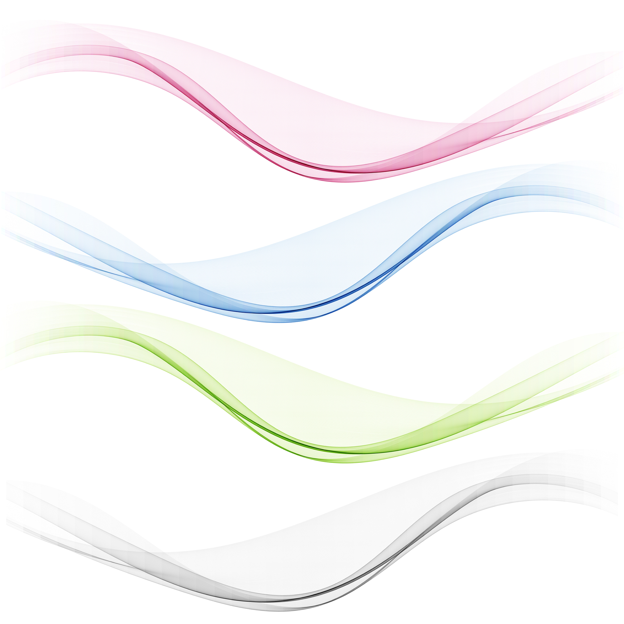 set abstract color wave smoke transparent blue