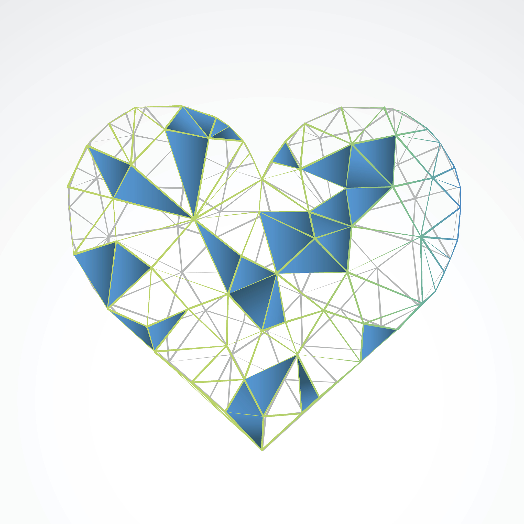 12个正方形摆成心形