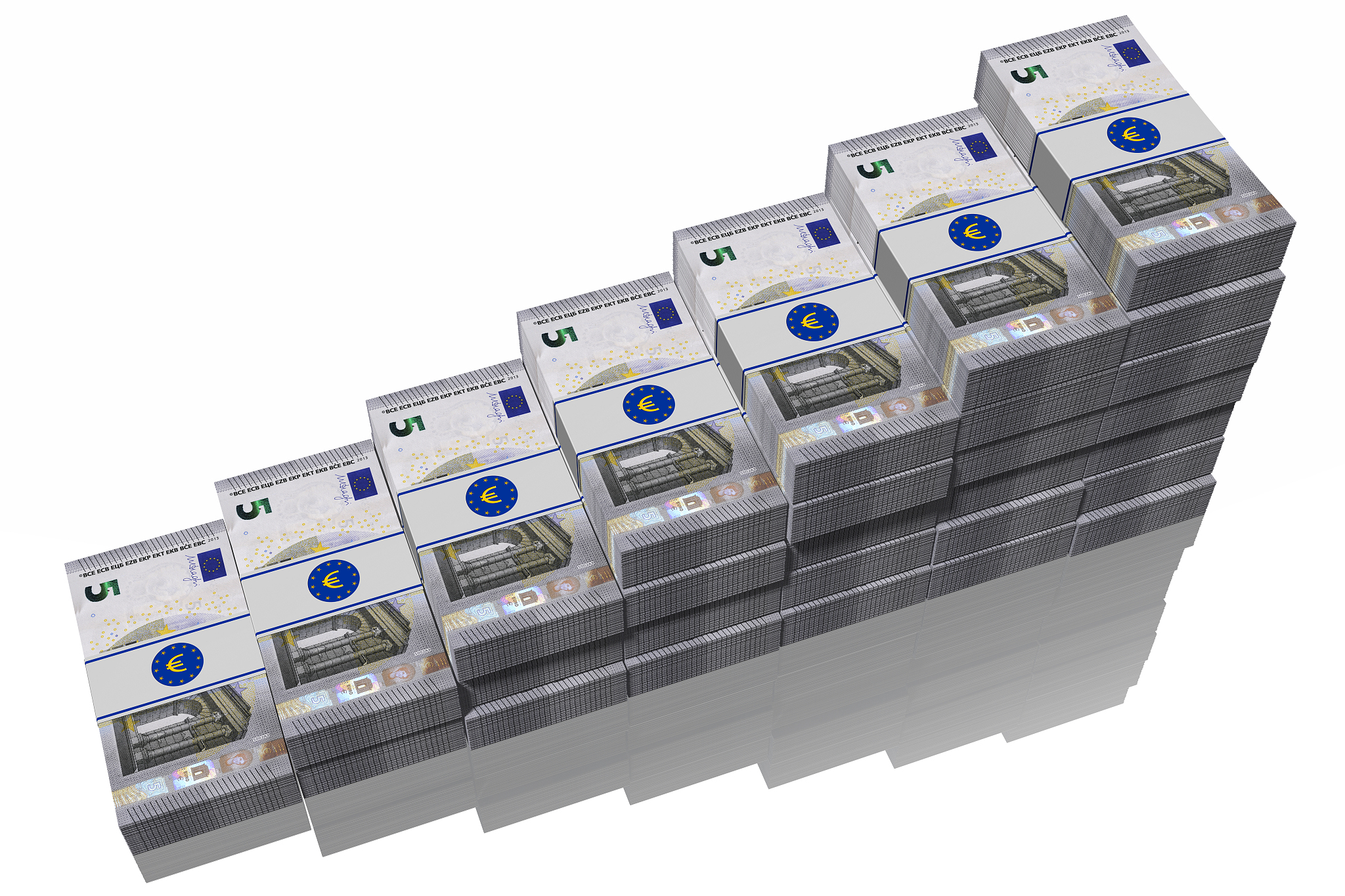 cinque euro. incremento banconote