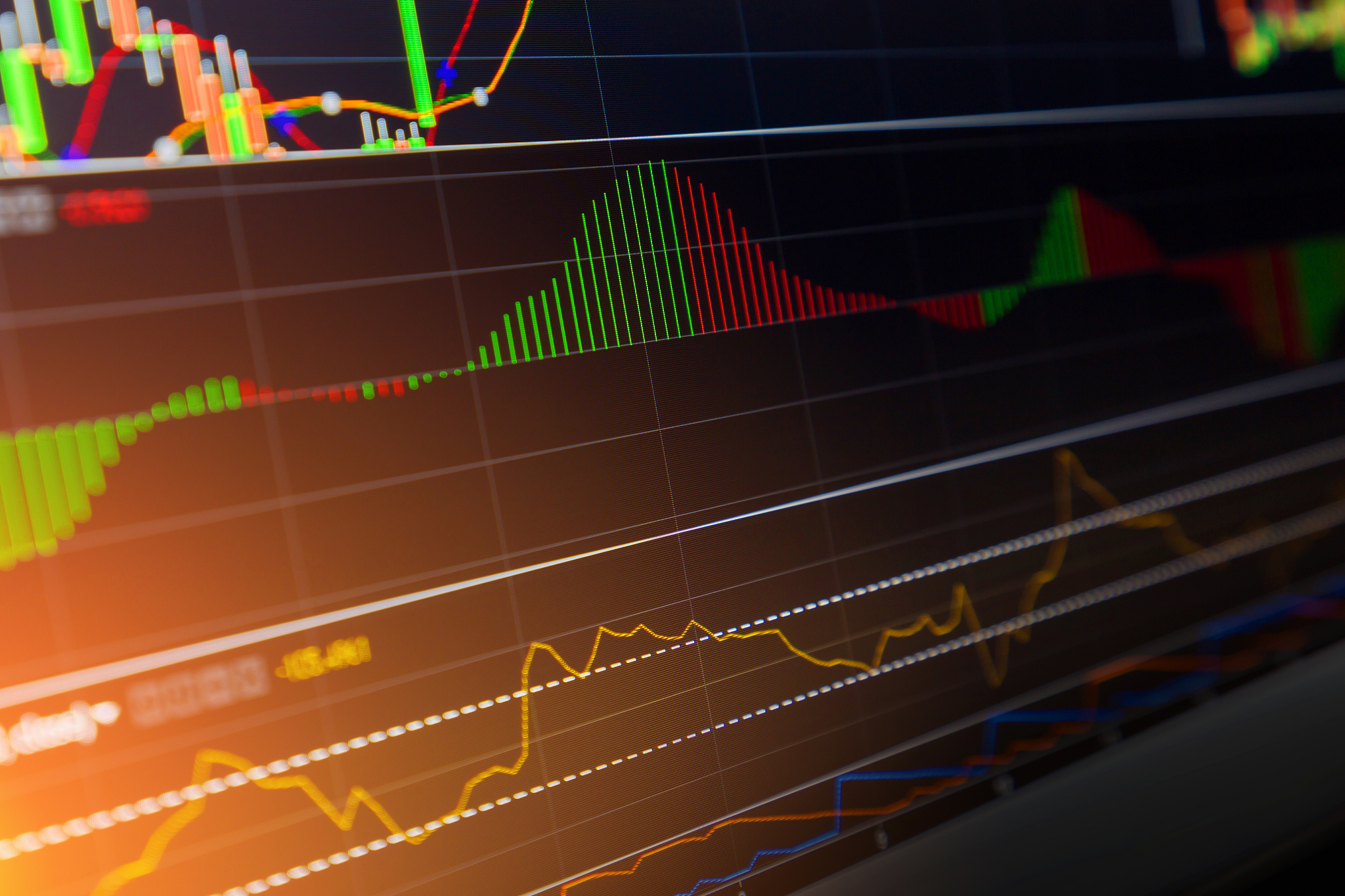 candle stick graph chart of stock market investment tradin busin