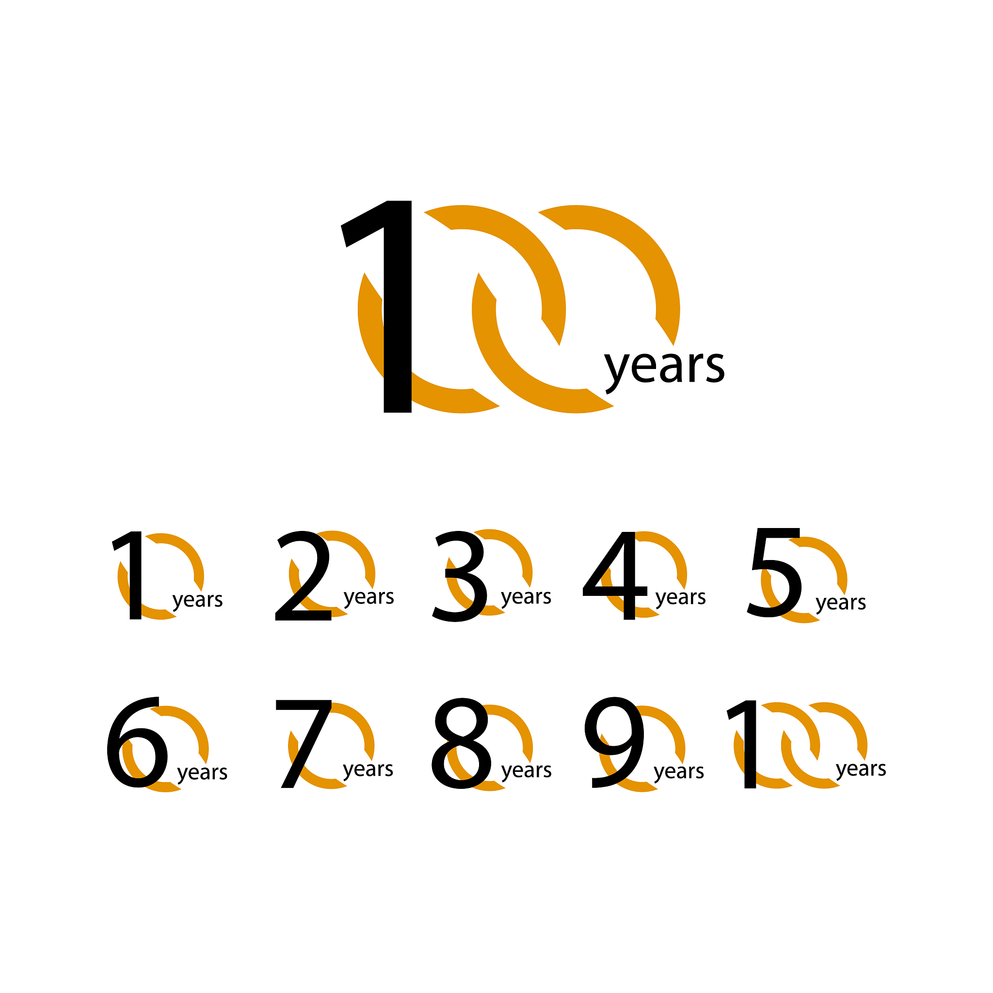 100 years anniversary half circle template design