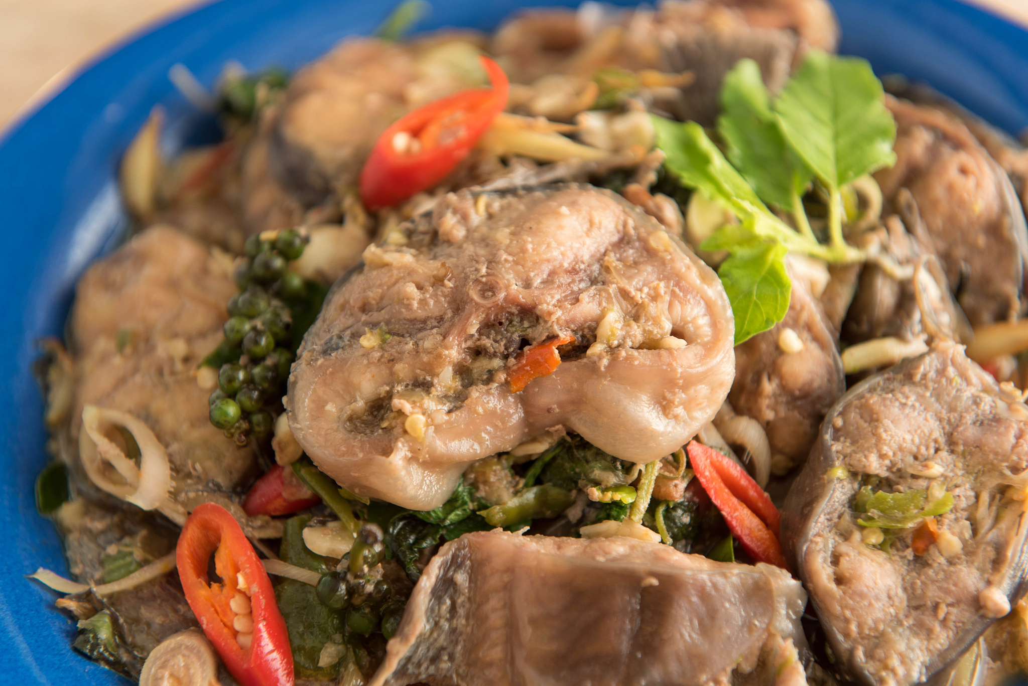 spicy stir-fried catfish: thai style food