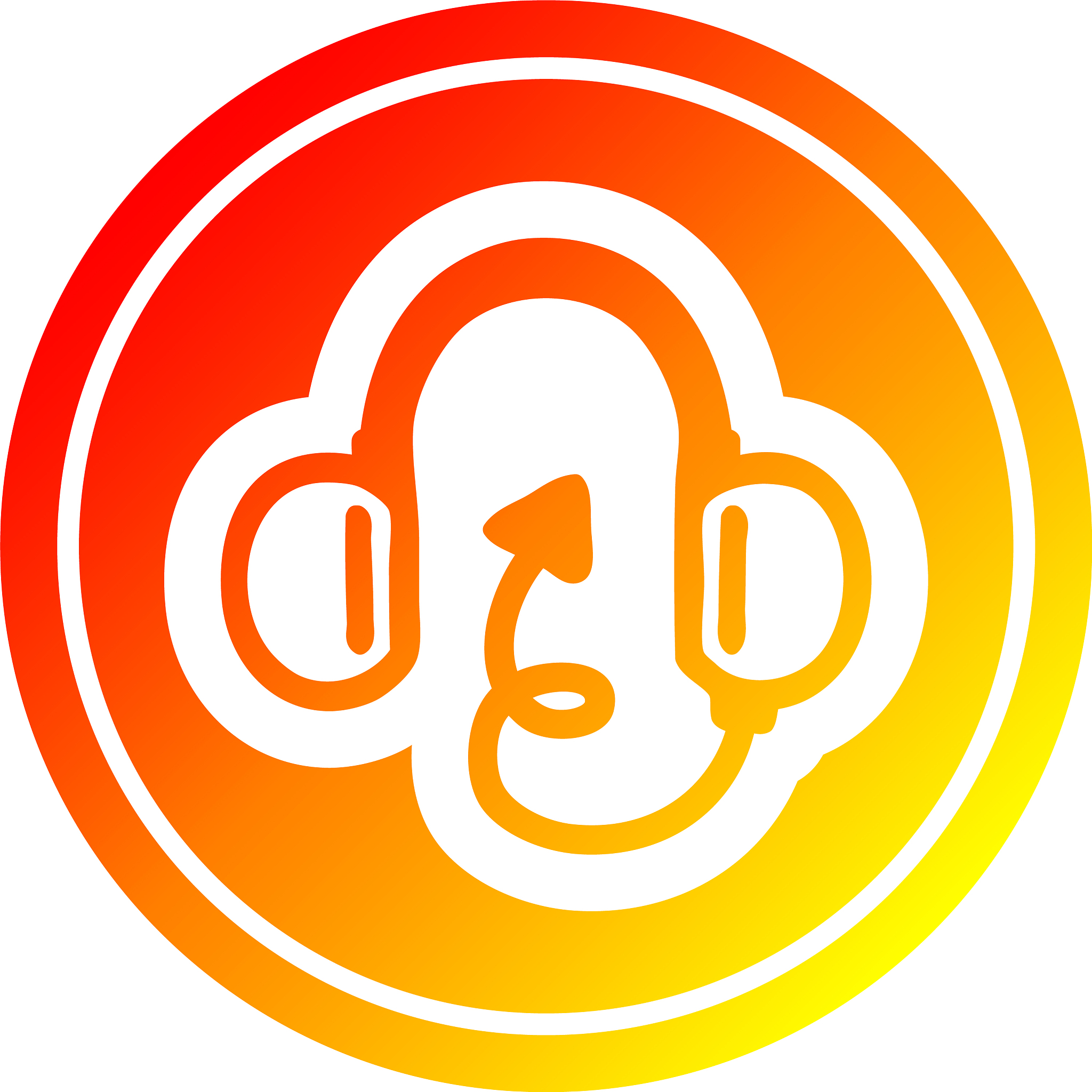 music headphones with devil tail circular in hot