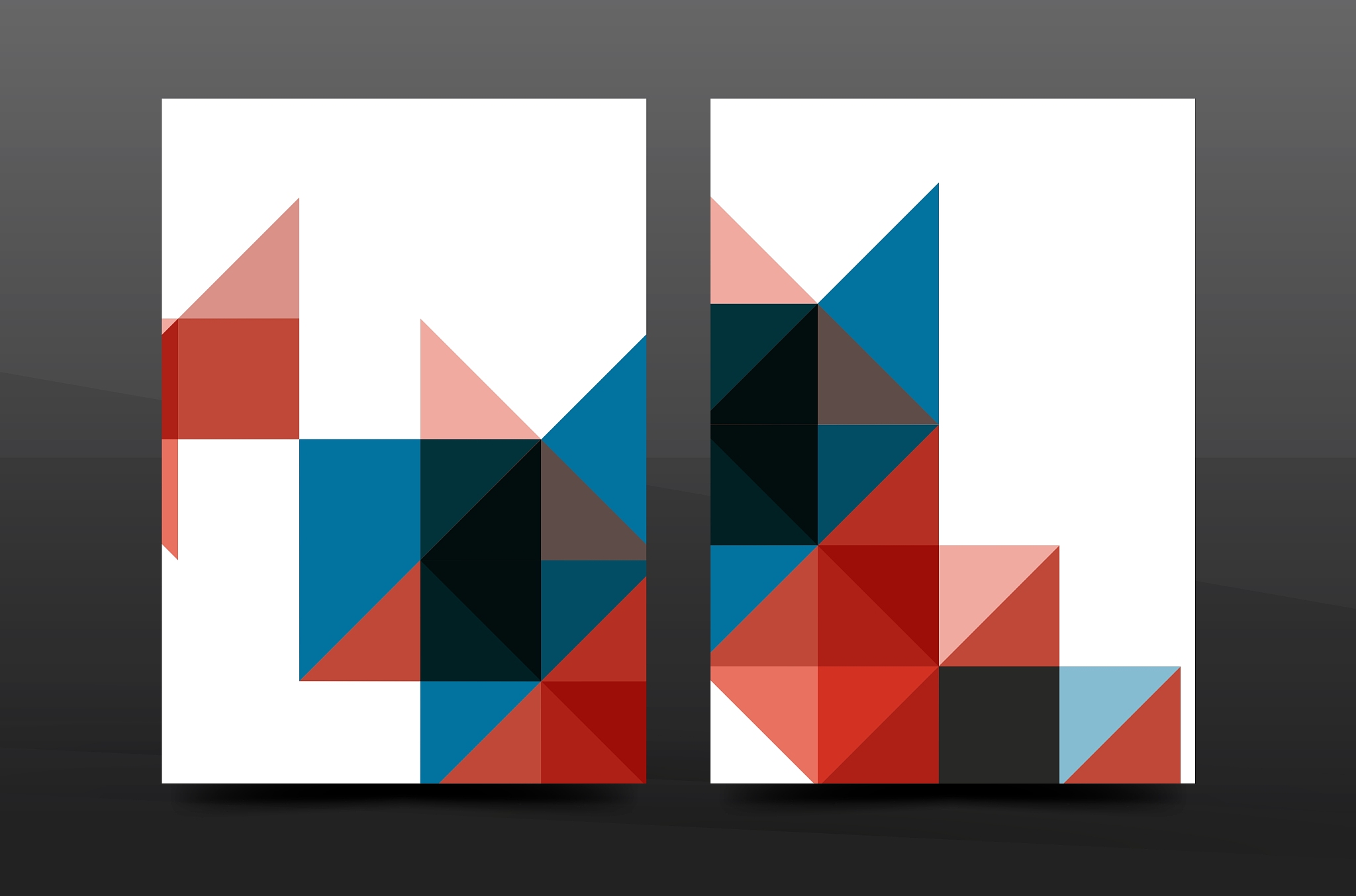 colorful geometry design annual report a4 cover