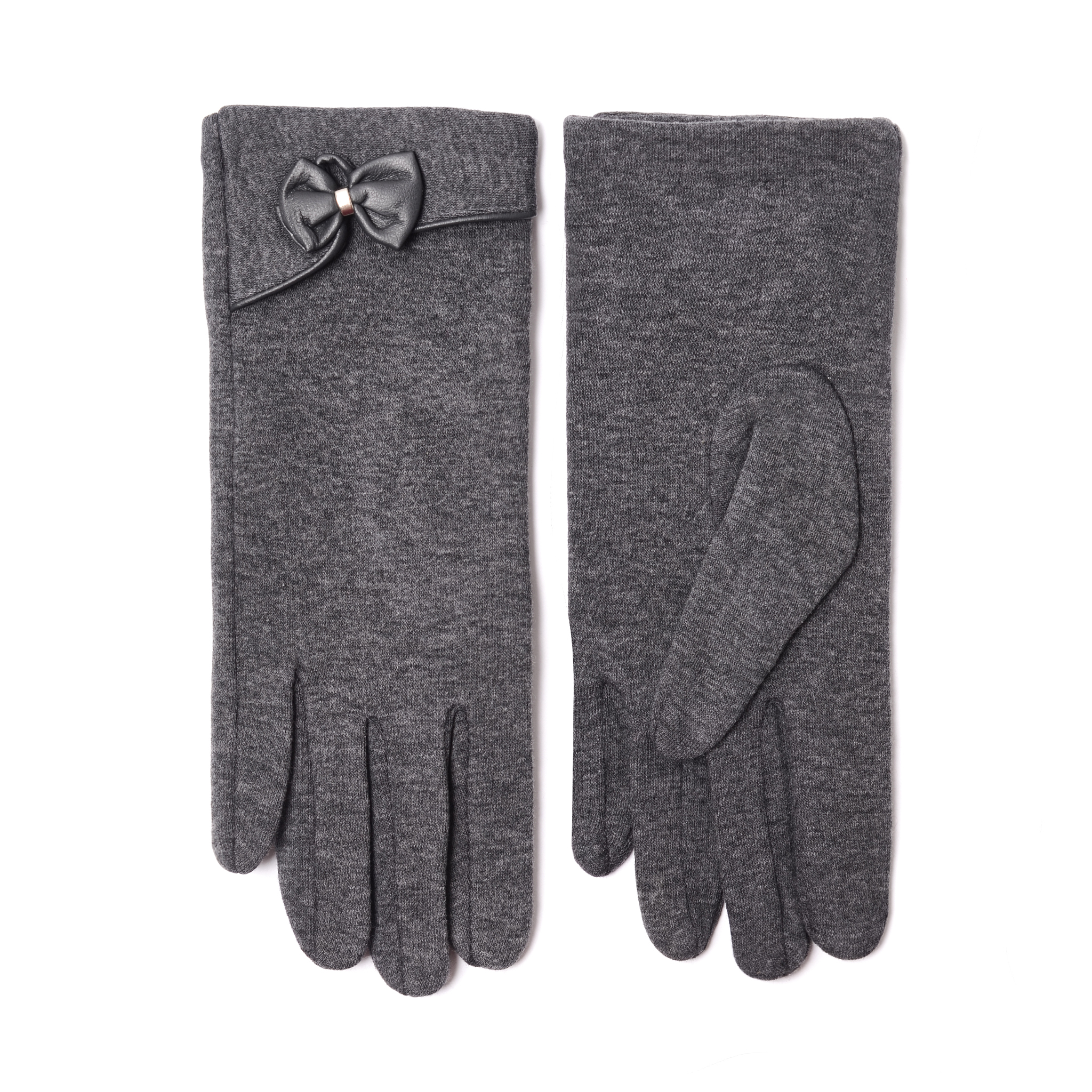 women's gray gloves isolated on white