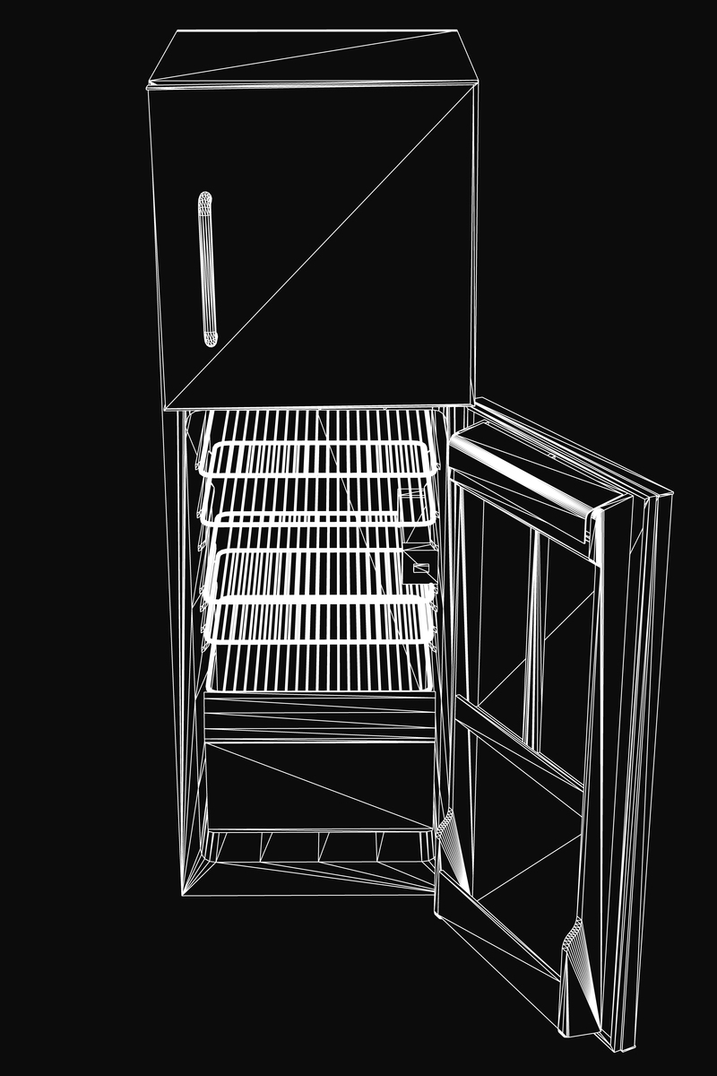 3D Diagram of Beverage Display Cabinet Shelf - 550ml Storage Capacity