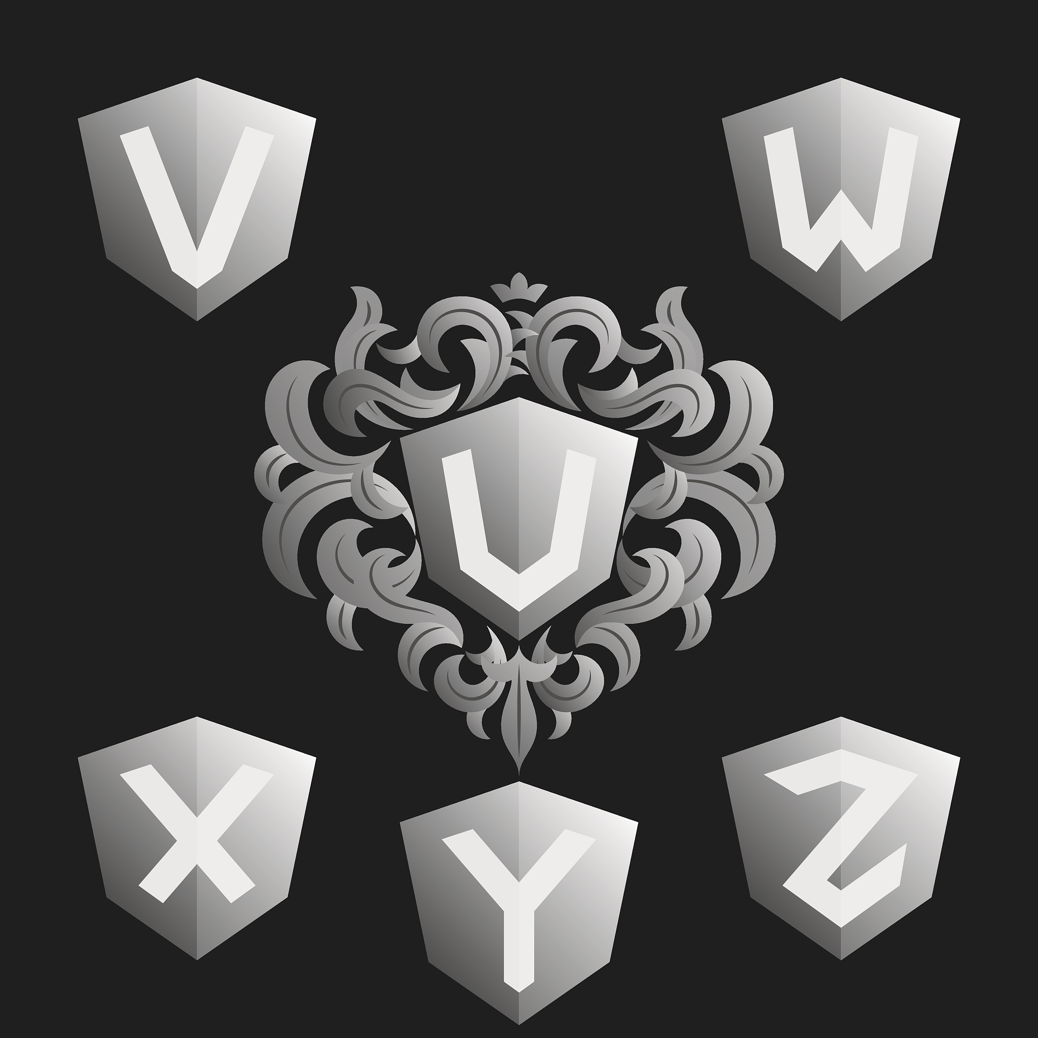英文字母u,英文字母<strong>w</strong>,英文字母z,英文字母y,英文字母v,商业广告标志