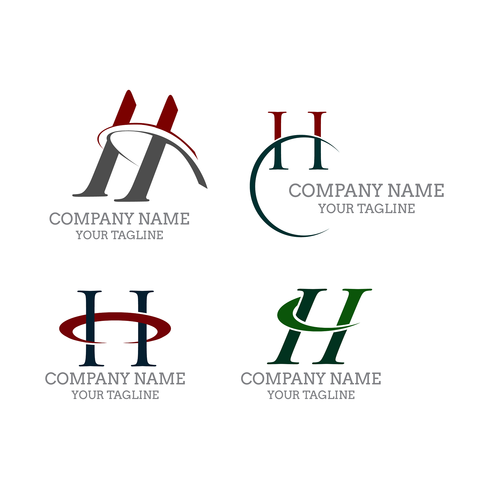 set letter logo design template elements