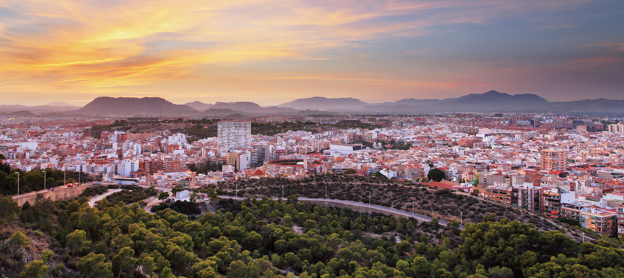 panorama of alicante from castle of santa barbara. alicante, val