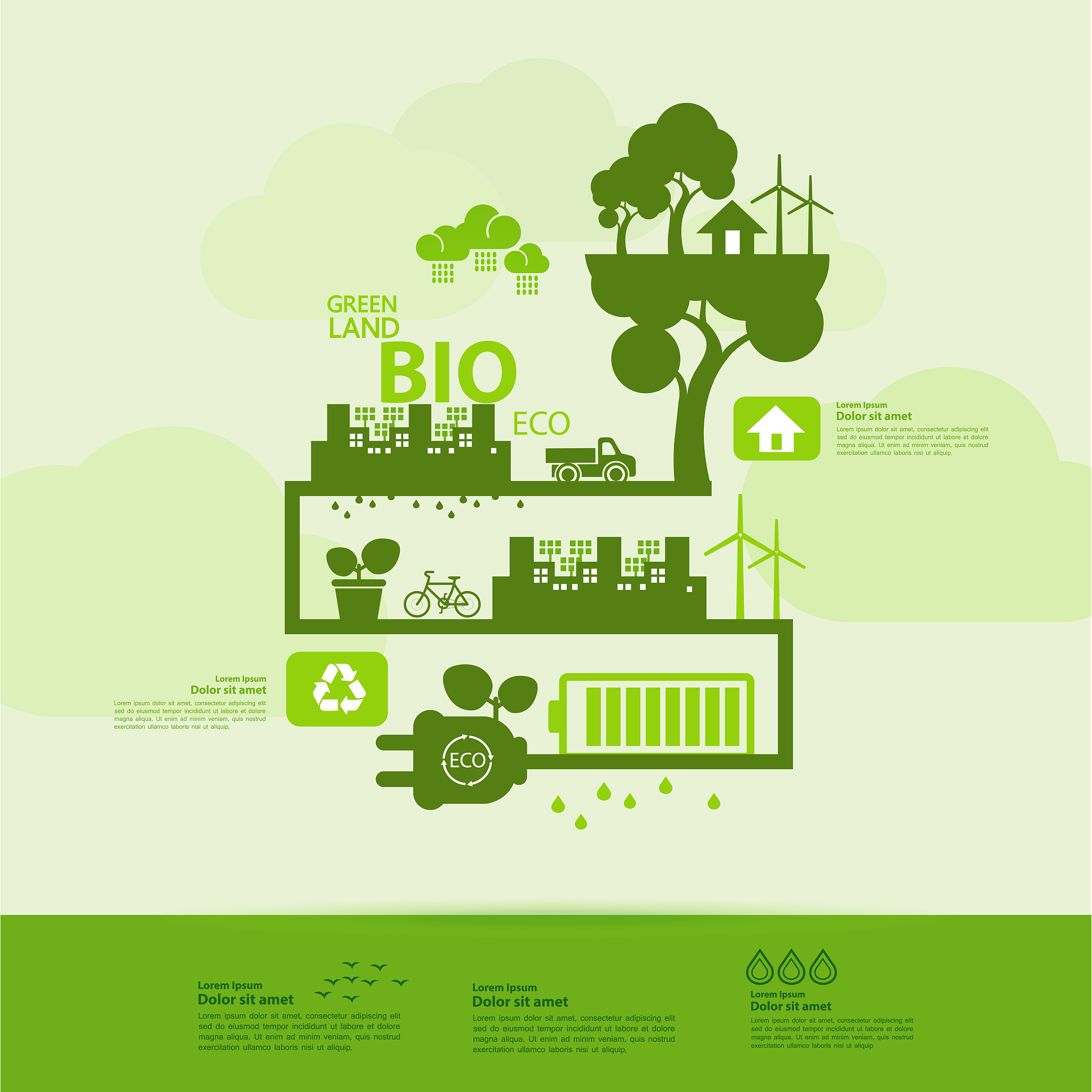 save the world together green ecology vector illustration.