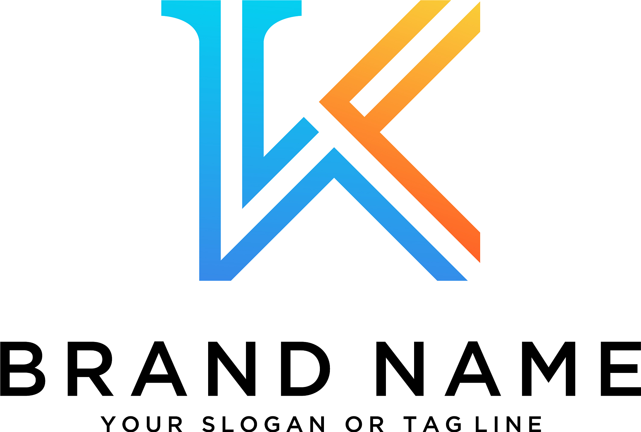 colorful logo design letter k
