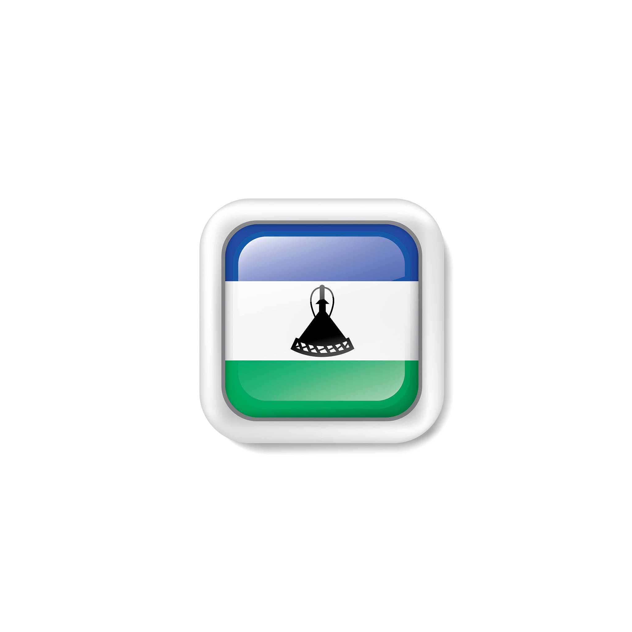 lesotho flag, vector illustration on a white background