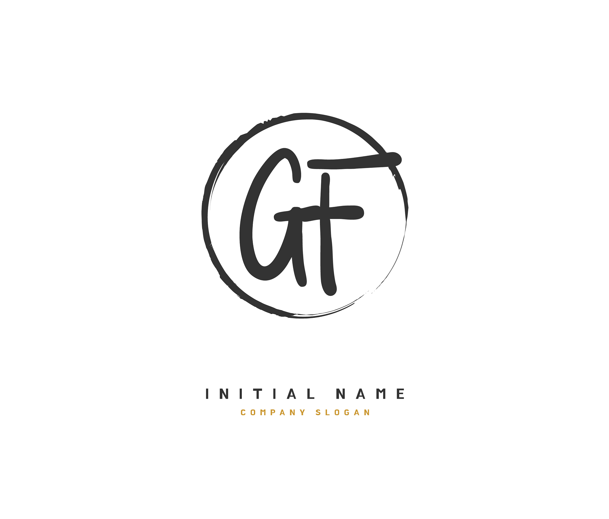 g f gf beauty initial logo handwriting logo of