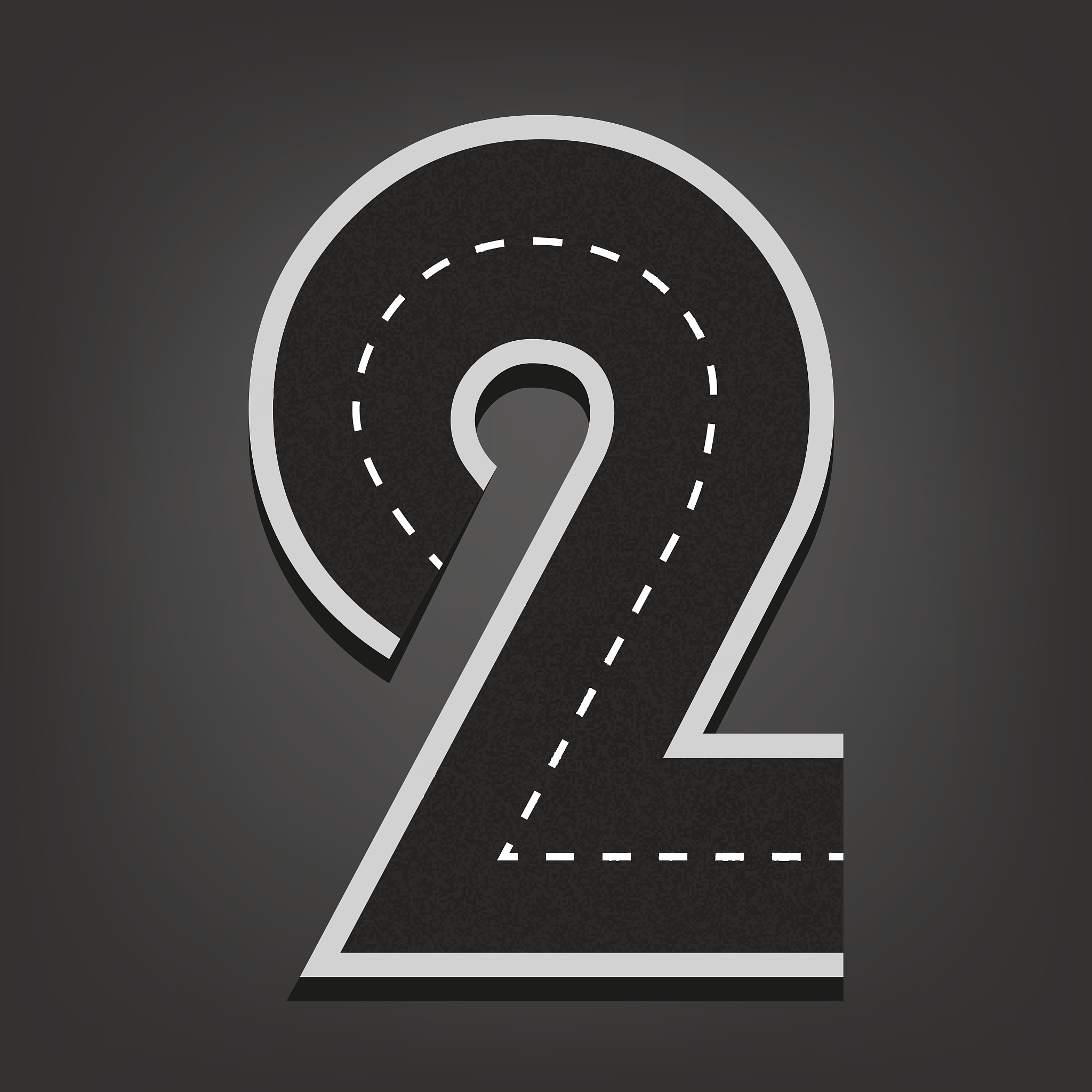 two number. road font